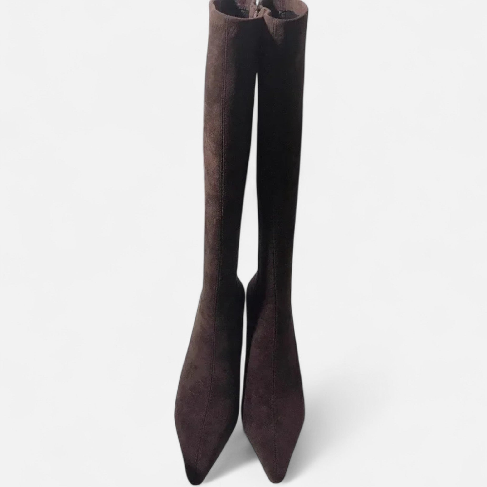 Solène – Women's Suede Knee-High Heeled Boots