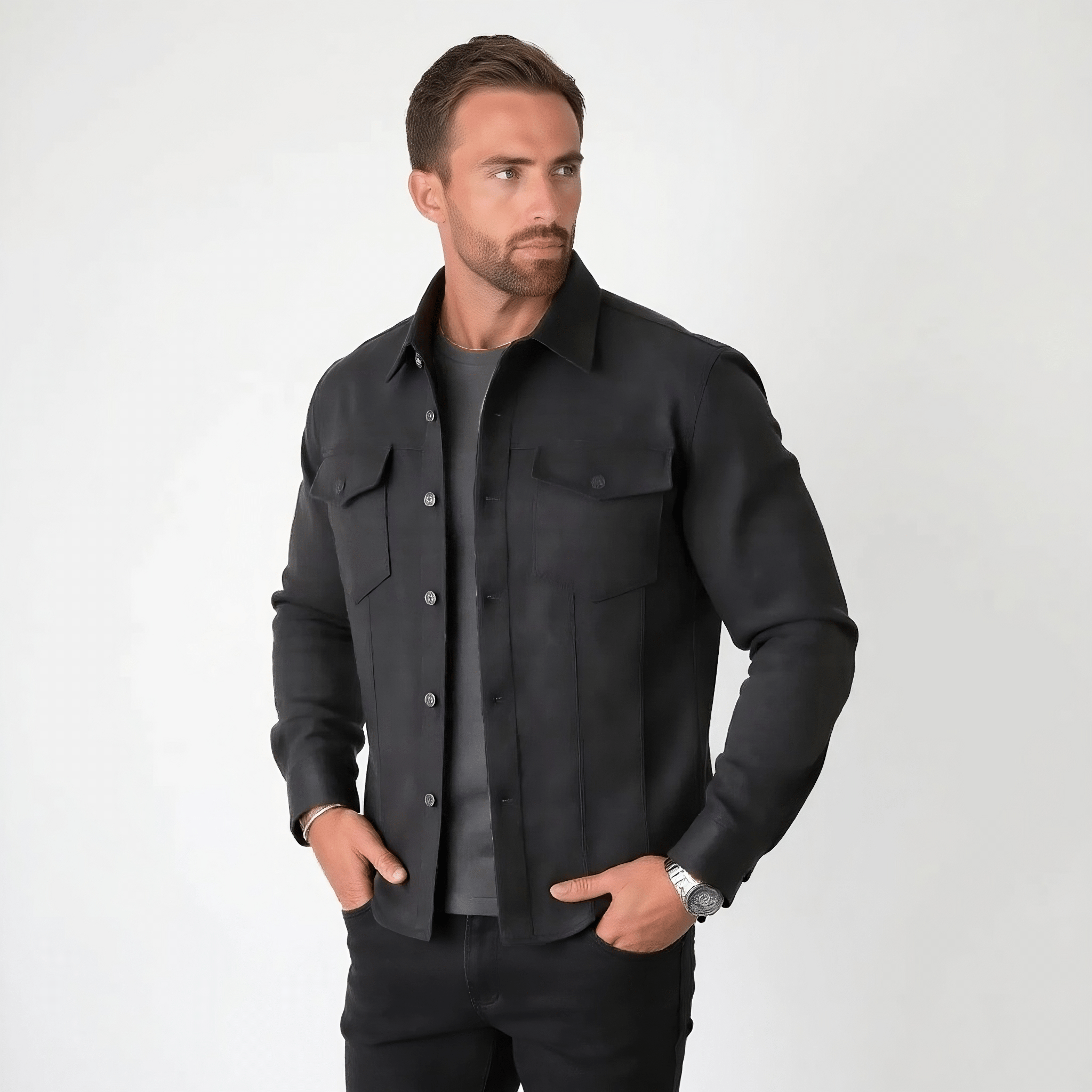 Adrian - Structured Jacket with Buttons - Jackets - Jones & Smith