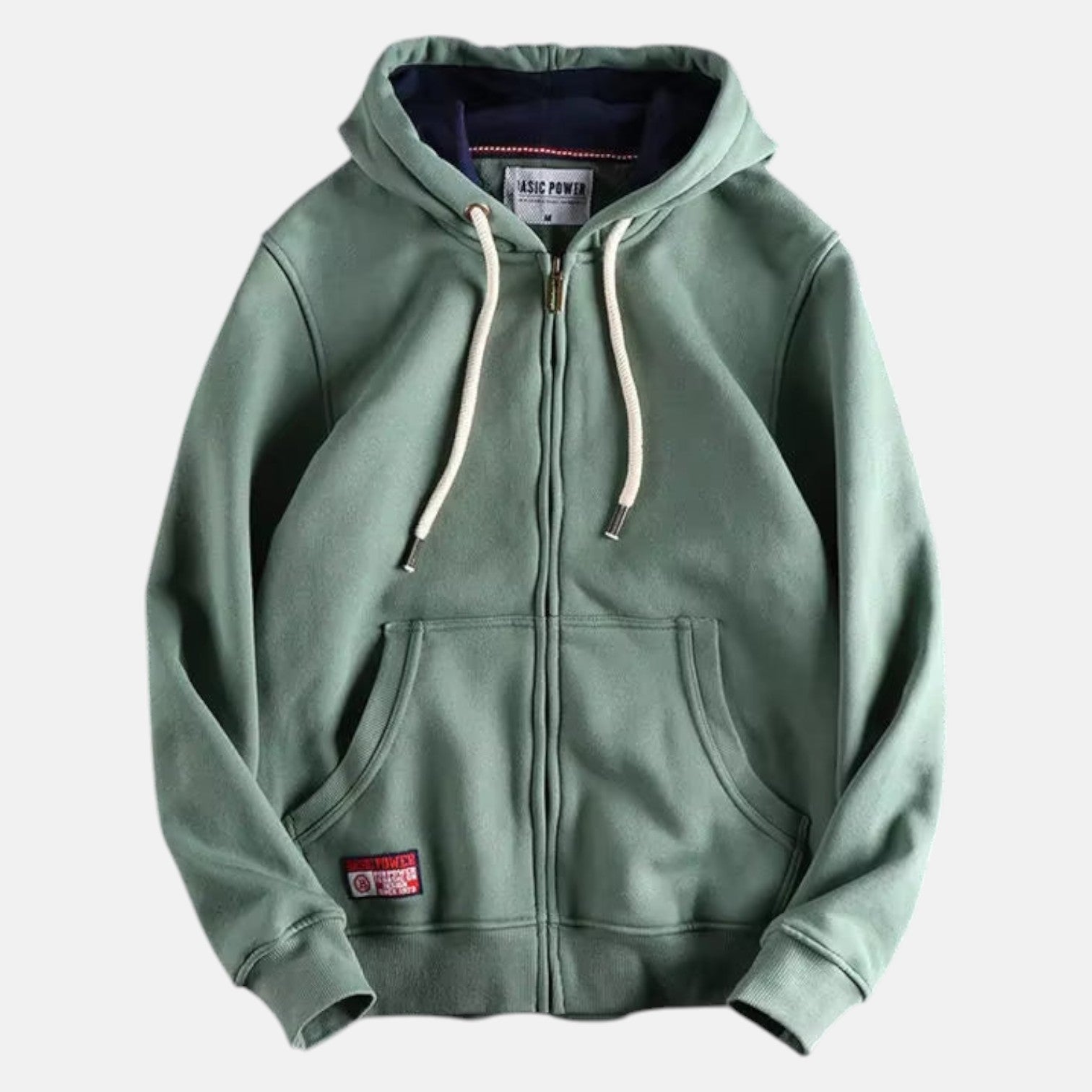 Aksel – Men's Cotton Zip Hoodie - Hoodie sweater - Green - Jones & Smith