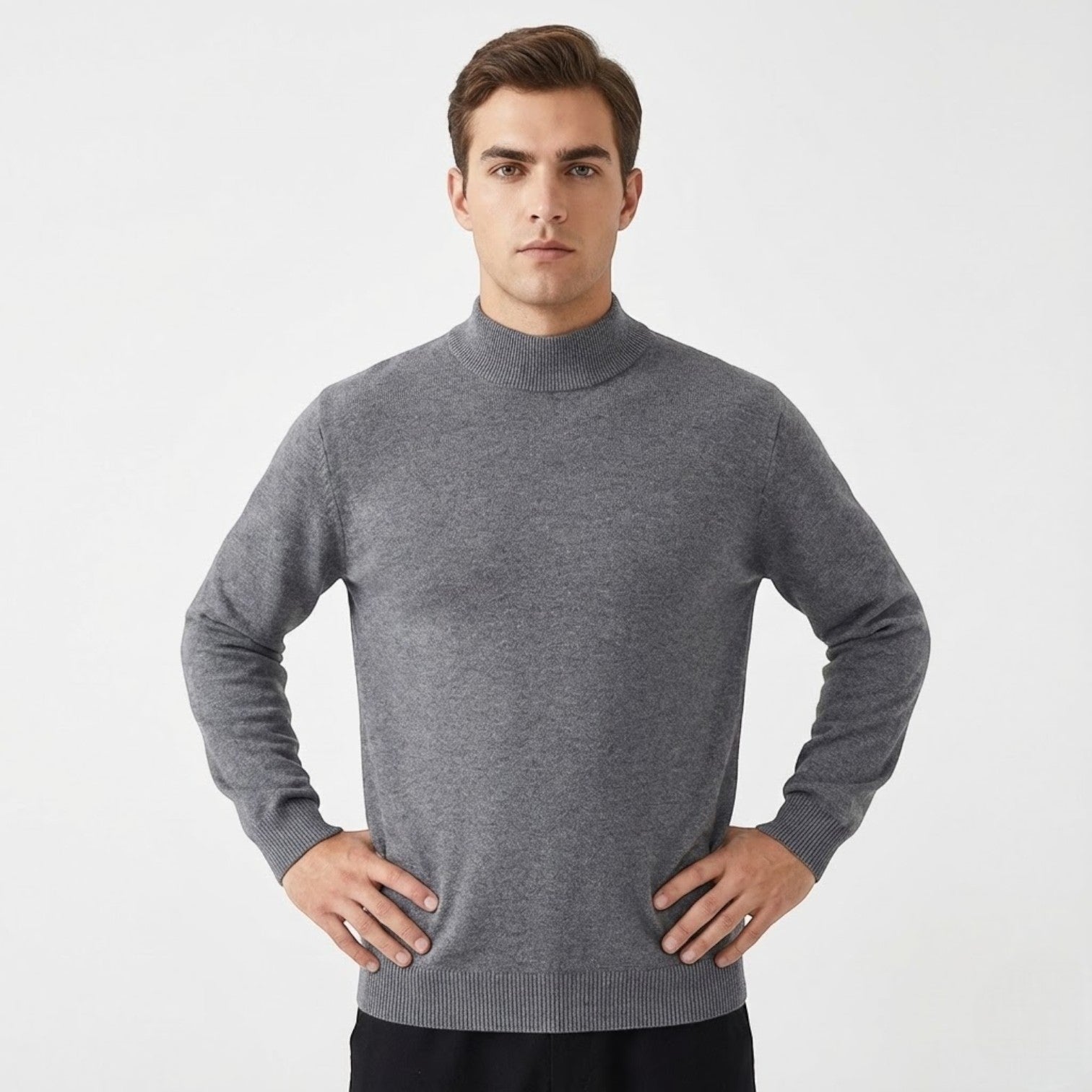 Alaric – Men's Wool Sweater - Sweater - Grey - Jones & Smith