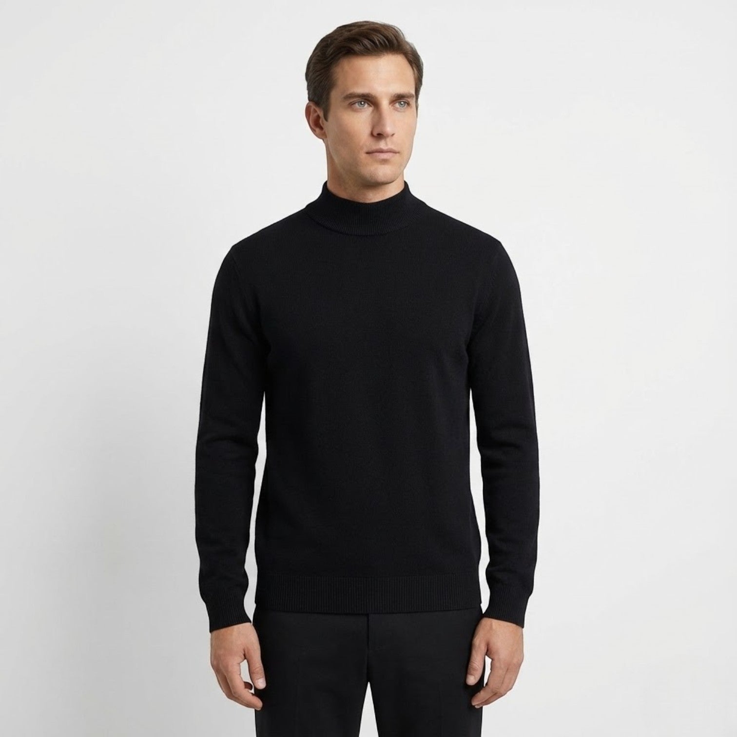 Alaric – Men's Wool Sweater - Sweater - Black - Jones & Smith