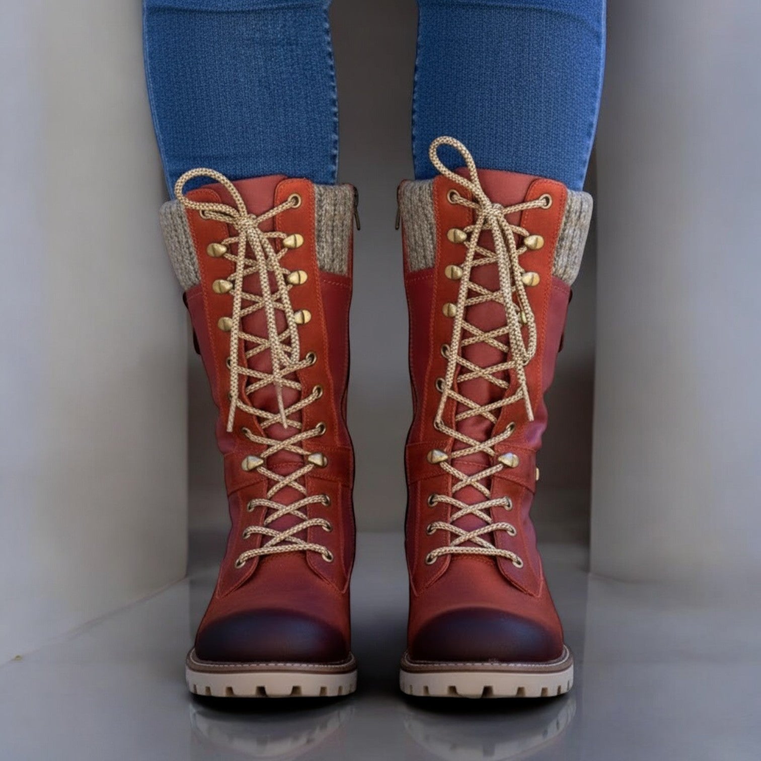 Alina – Women's Winter Boots Waterproof & Non - Slip - Boots - Red - Jones & Smith