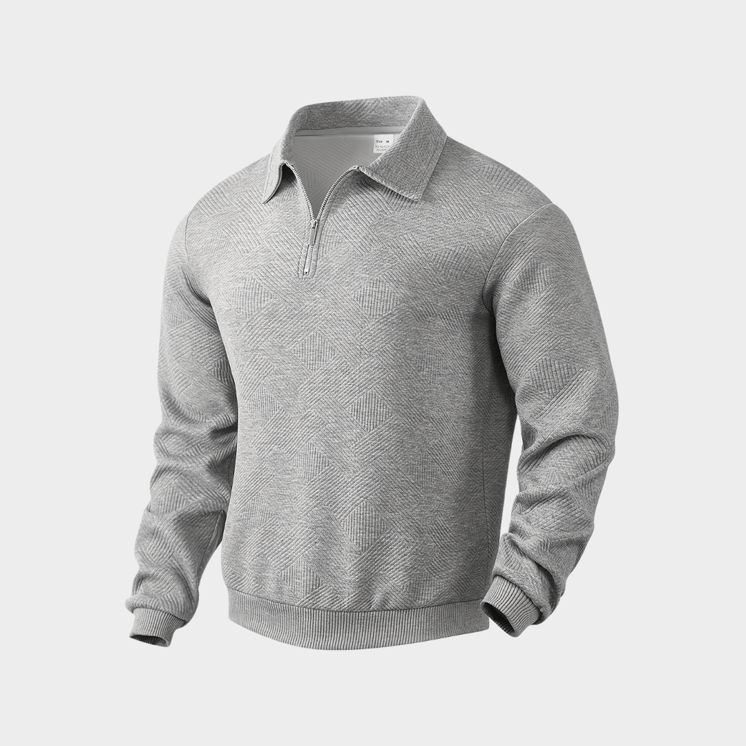 Bruno - Long - Sleeve Jumper with Zip Collar - Sweater - Jones & Smith