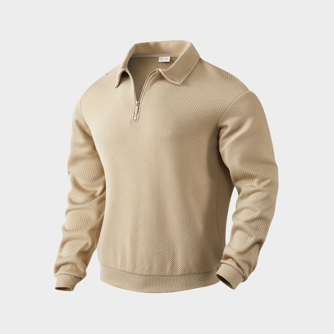 Bruno - Long - Sleeve Jumper with Zip Collar - Sweater - Jones & Smith