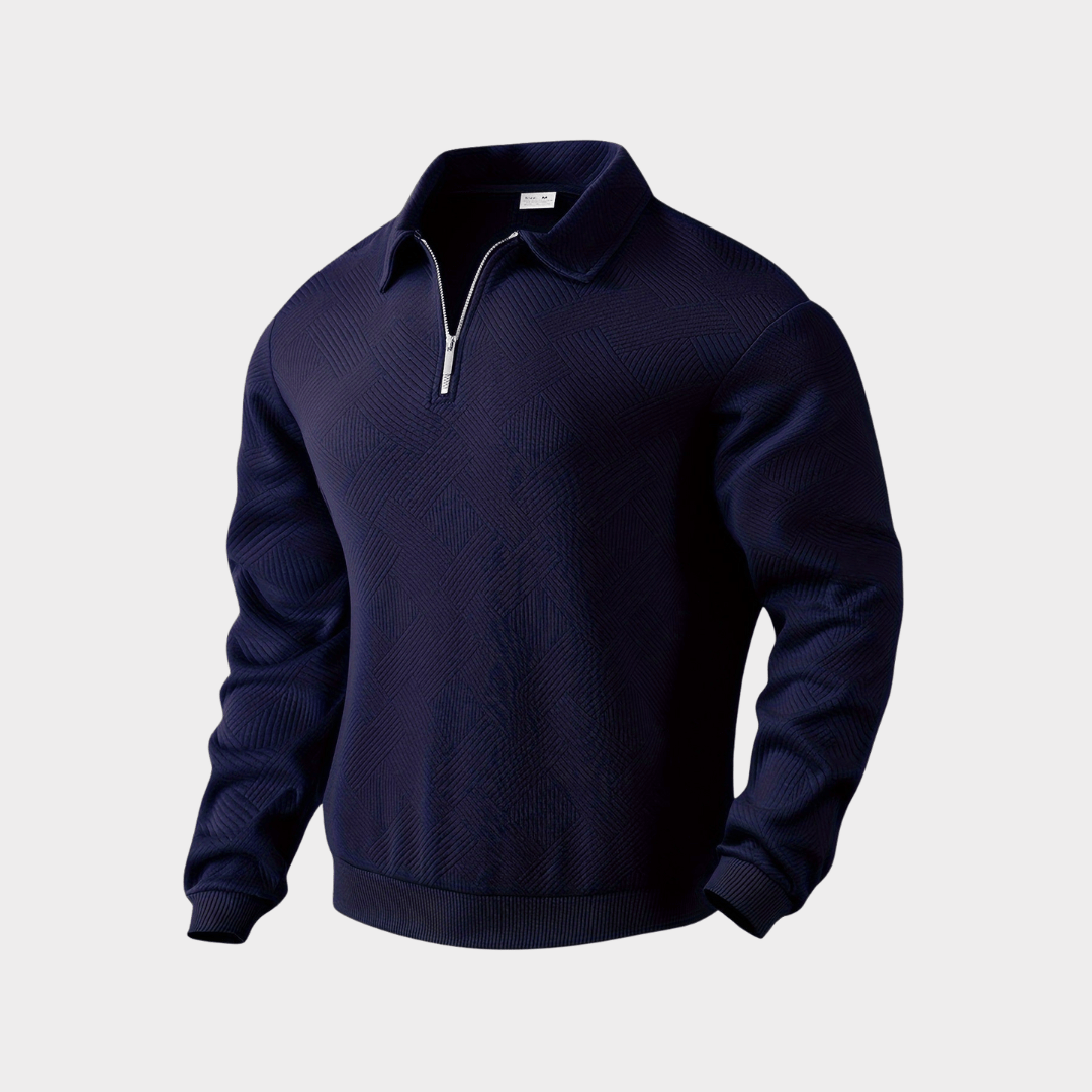 Bruno - Long - Sleeve Jumper with Zip Collar - Sweater - Jones & Smith