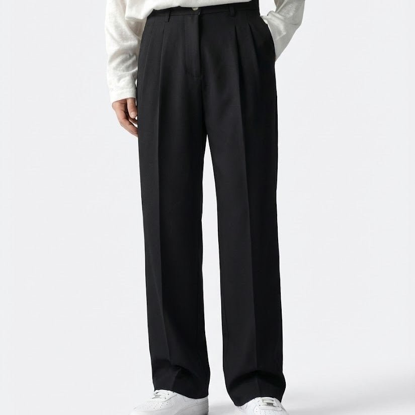 Caspian – Men's Cotton Suit Trousers - Pants - Black - Jones & Smith