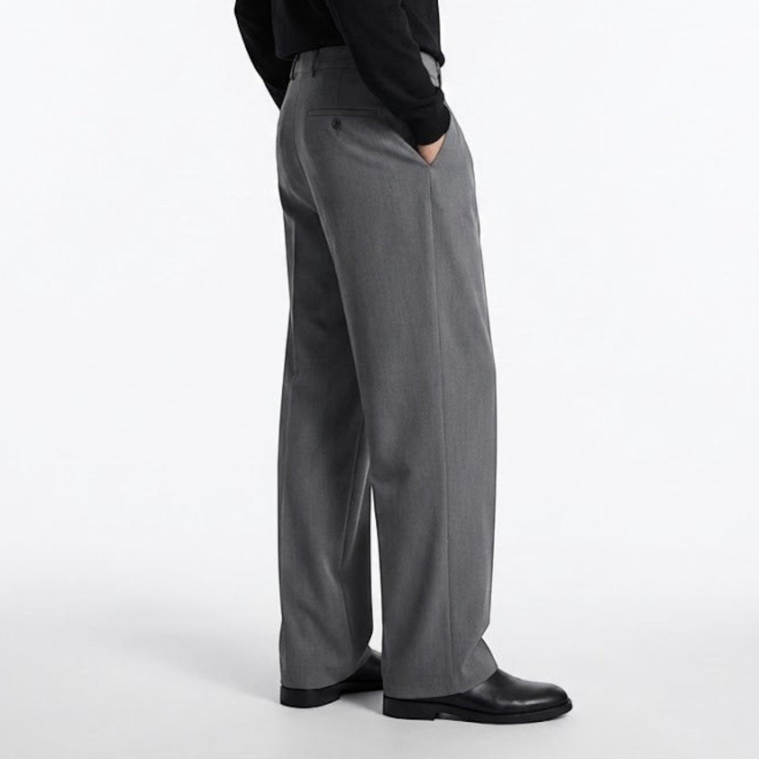 Caspian – Men's Cotton Suit Trousers - Pants - Dark grey - Jones & Smith