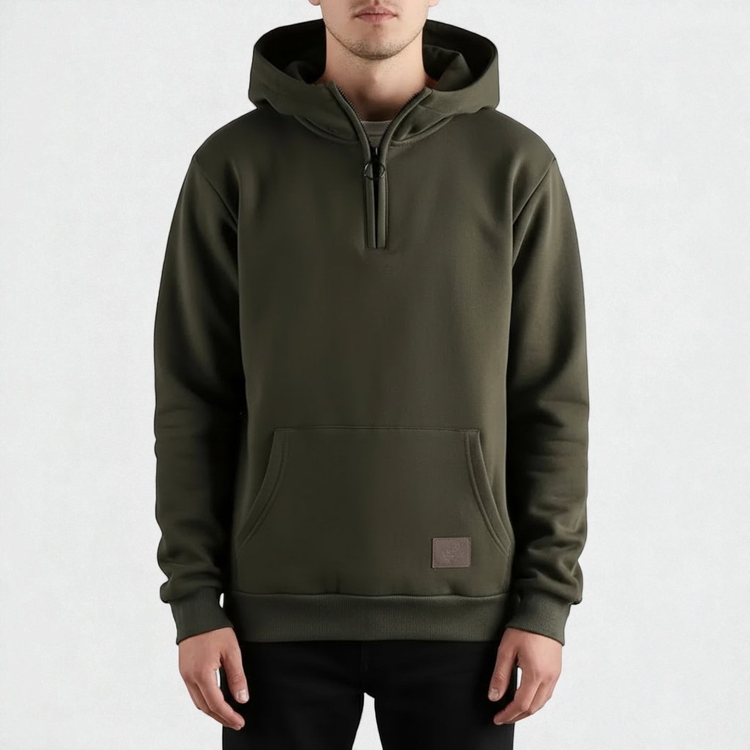 Dario – Men's Cotton Hoodie - Hooded Jacket - Green - Jones & Smith