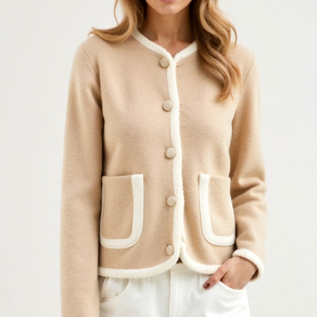 Diana – Women’s Wool Cardigan Beige - Cardigan - Beige - Jones & Smith