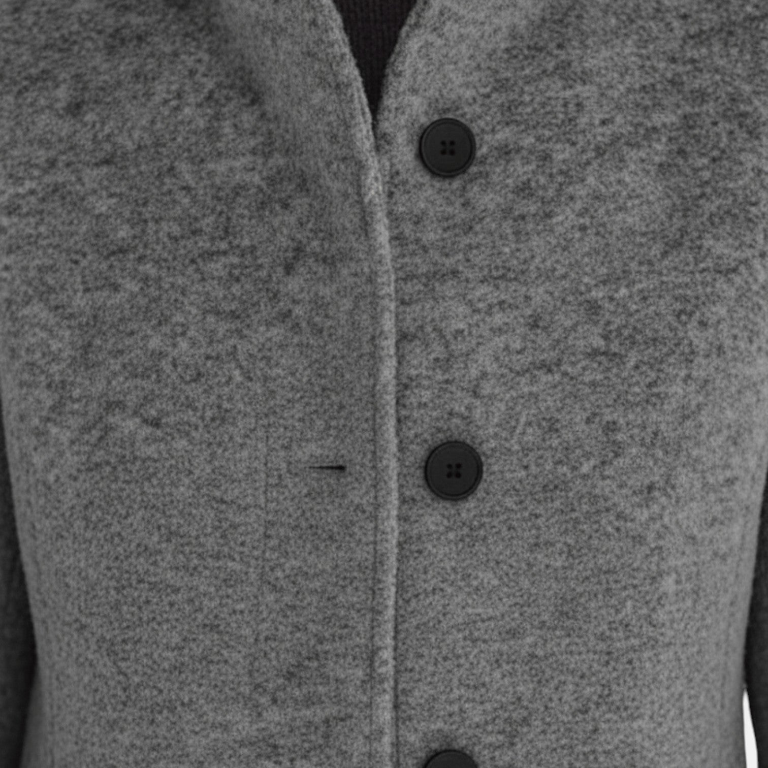 Elara – Women's Wool Coat with Stand - Up Collar and Pockets - Coats - Light Grey - Jones & Smith