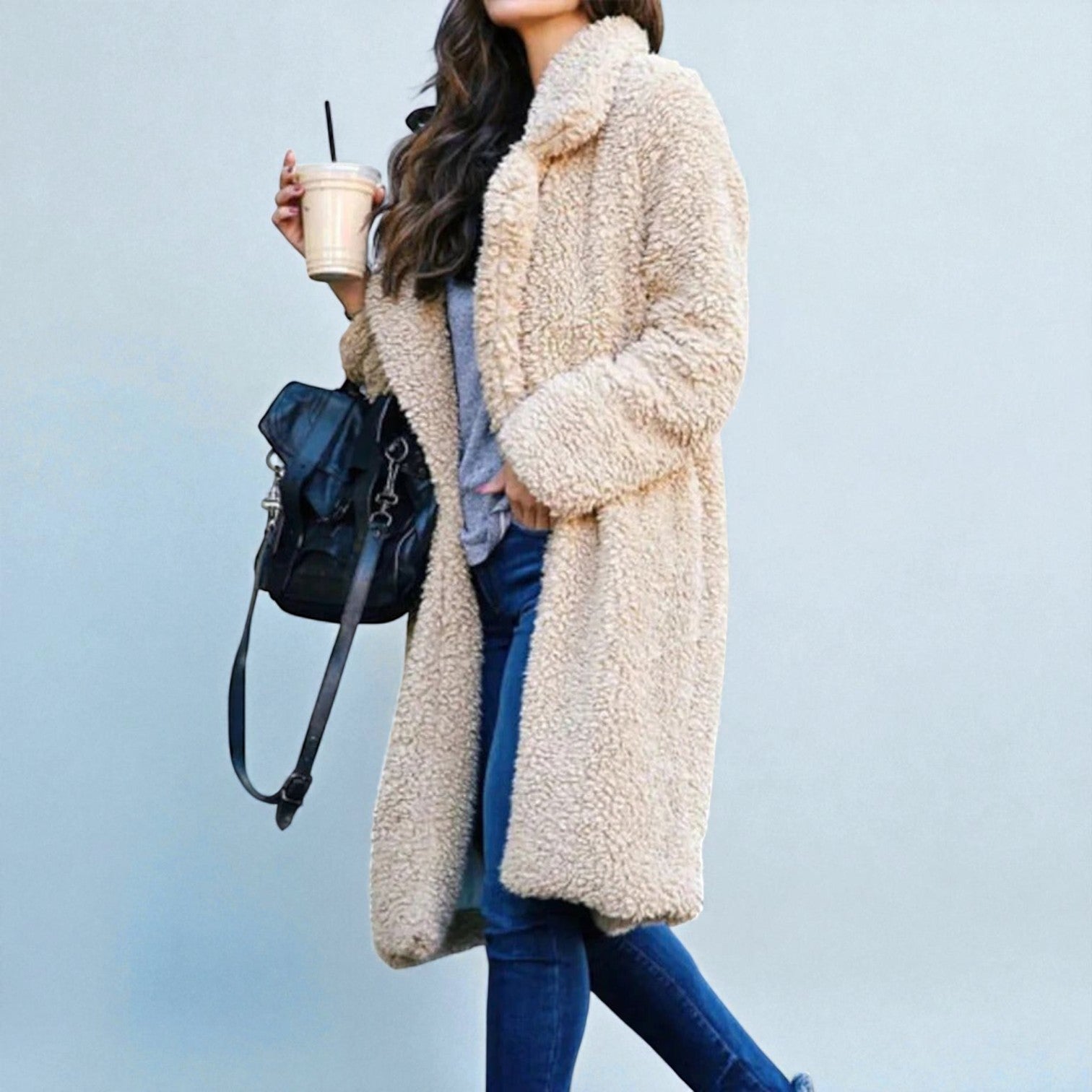 Elena – Women's Wool Coat - Coats - Apricot - Jones & Smith