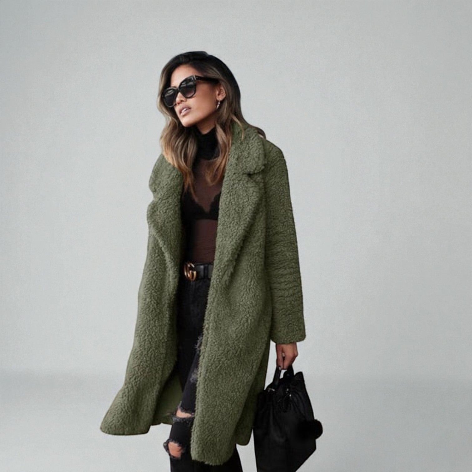 Elena – Women's Wool Coat - Coats - Olive Green - Jones & Smith