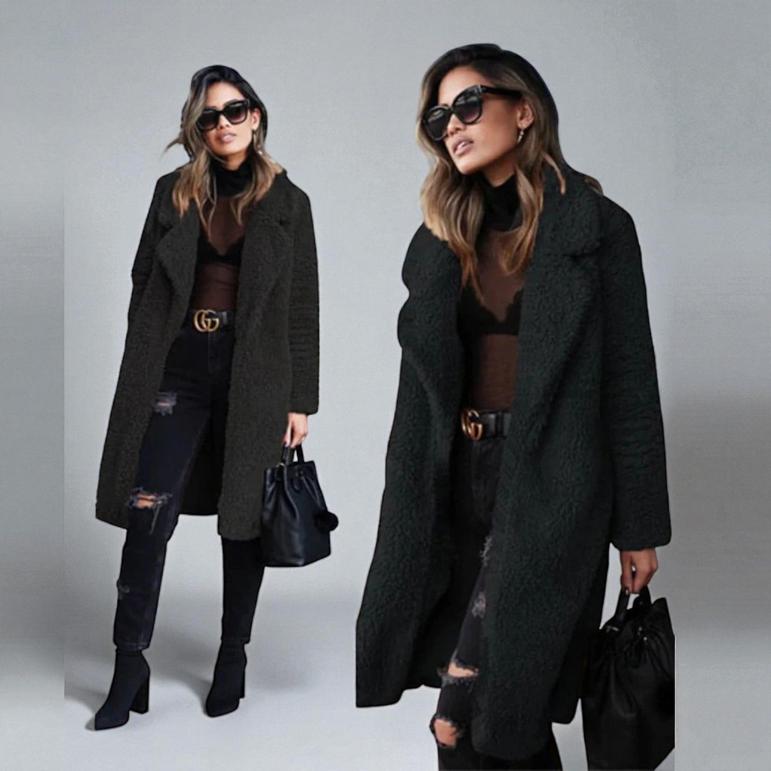 Elena – Women's Wool Coat - Coats - Black - Jones & Smith