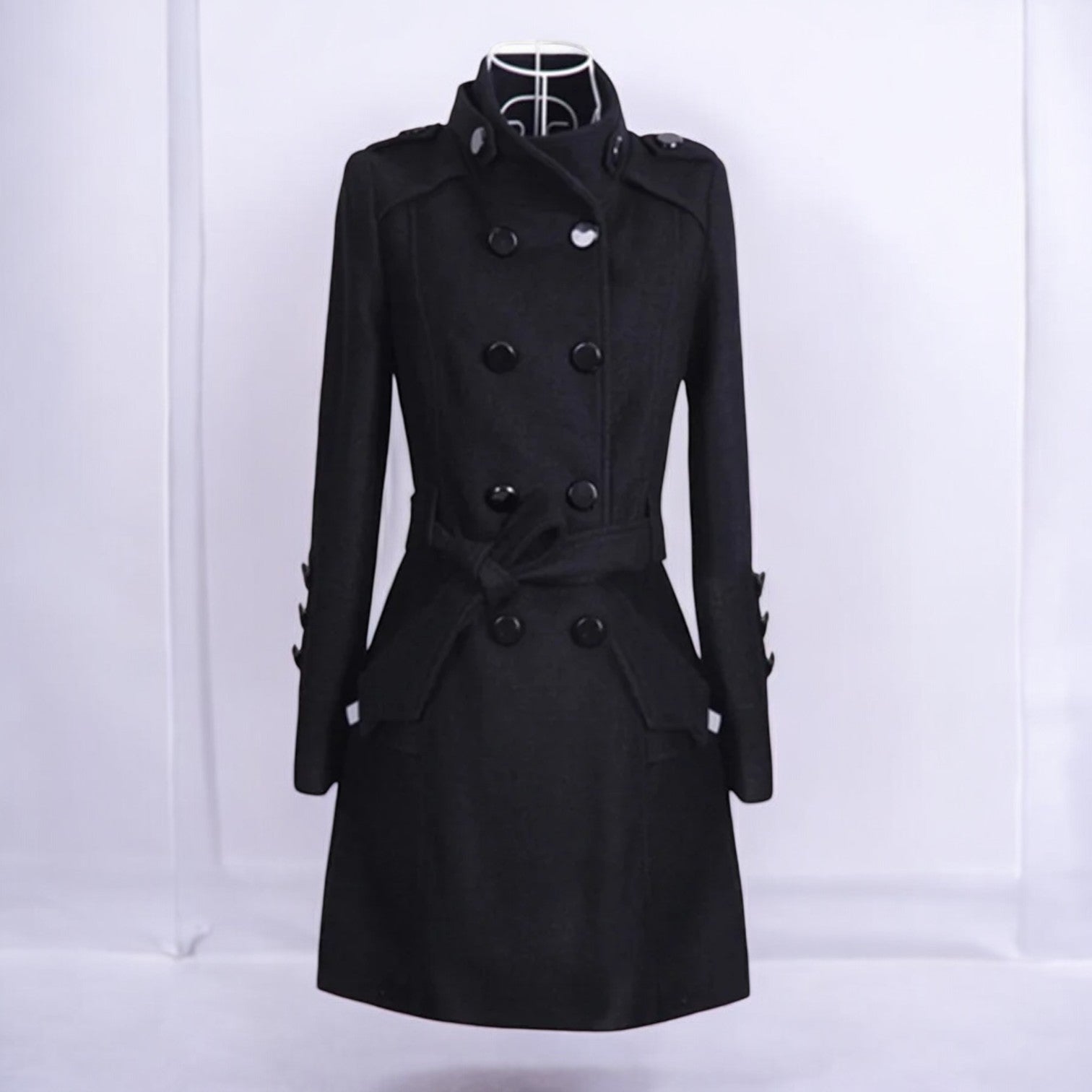 Elena – Women's Wool Winter Coat - Coats - Black - Jones & Smith