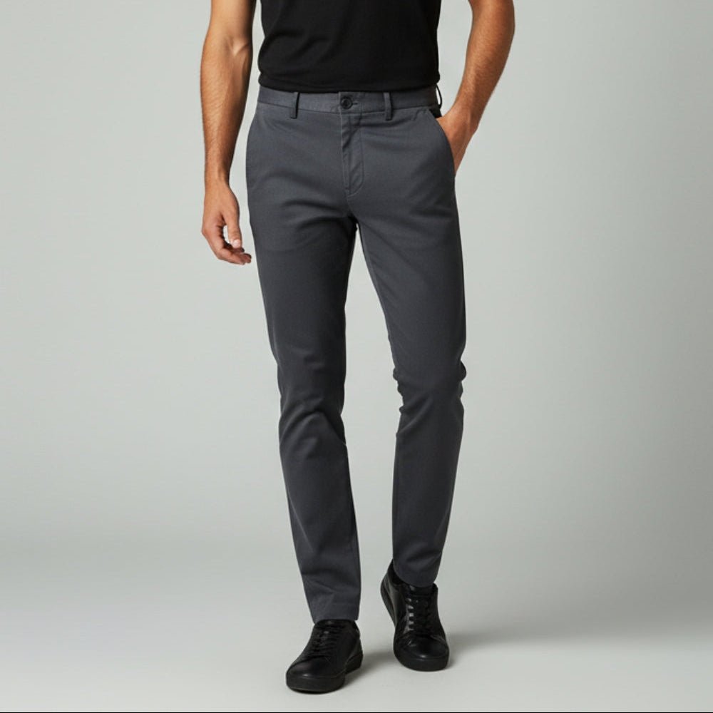 Elian – Men's Cotton Trousers - Pants - Grey - Jones & Smith