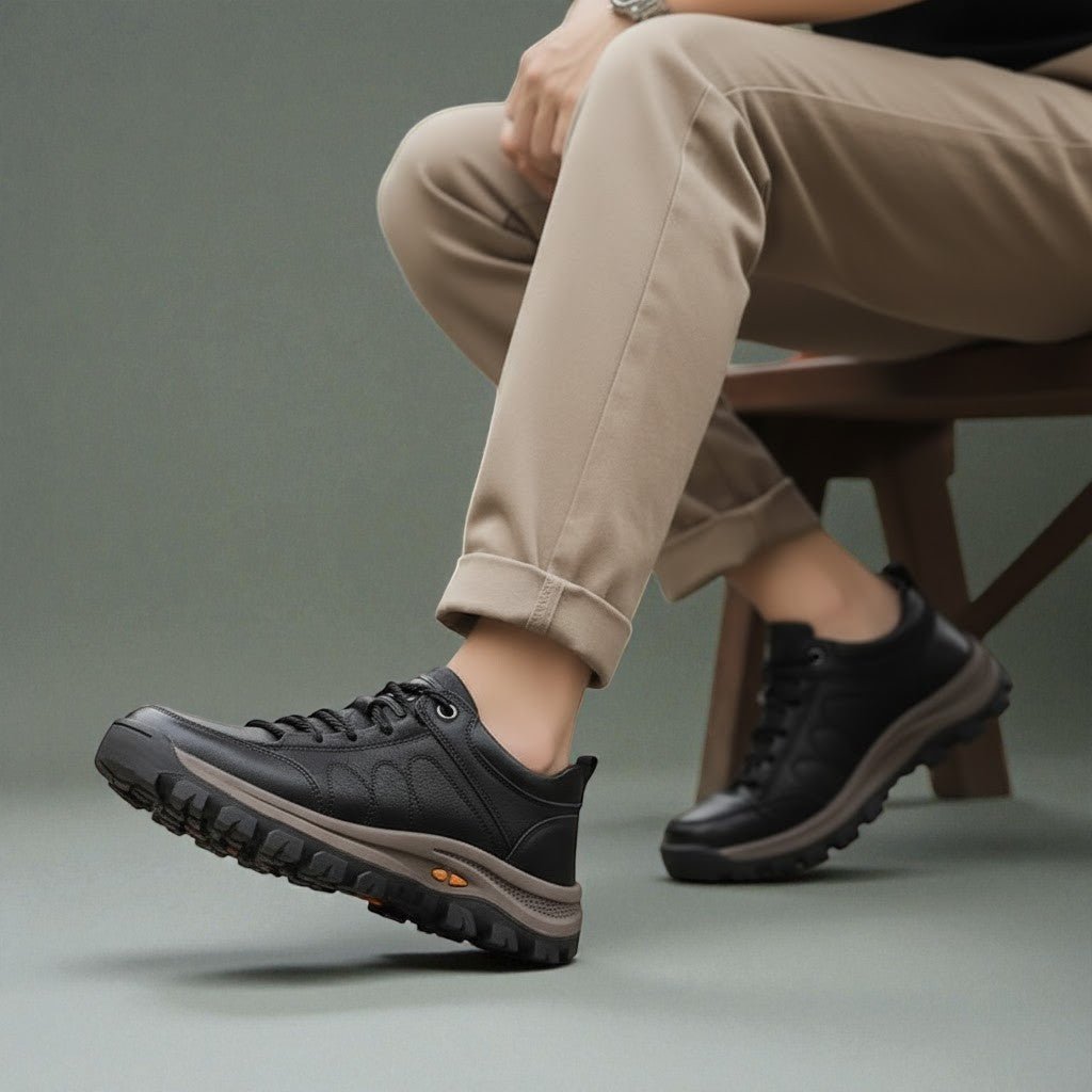 Elian – Men's Leather Shoes Orthopaedic Comfortable Running Shoes - Shoes - Black - Jones & Smith