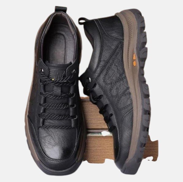 Elian – Men's Leather Shoes Orthopaedic Comfortable Running Shoes - Shoes - Black - Jones & Smith