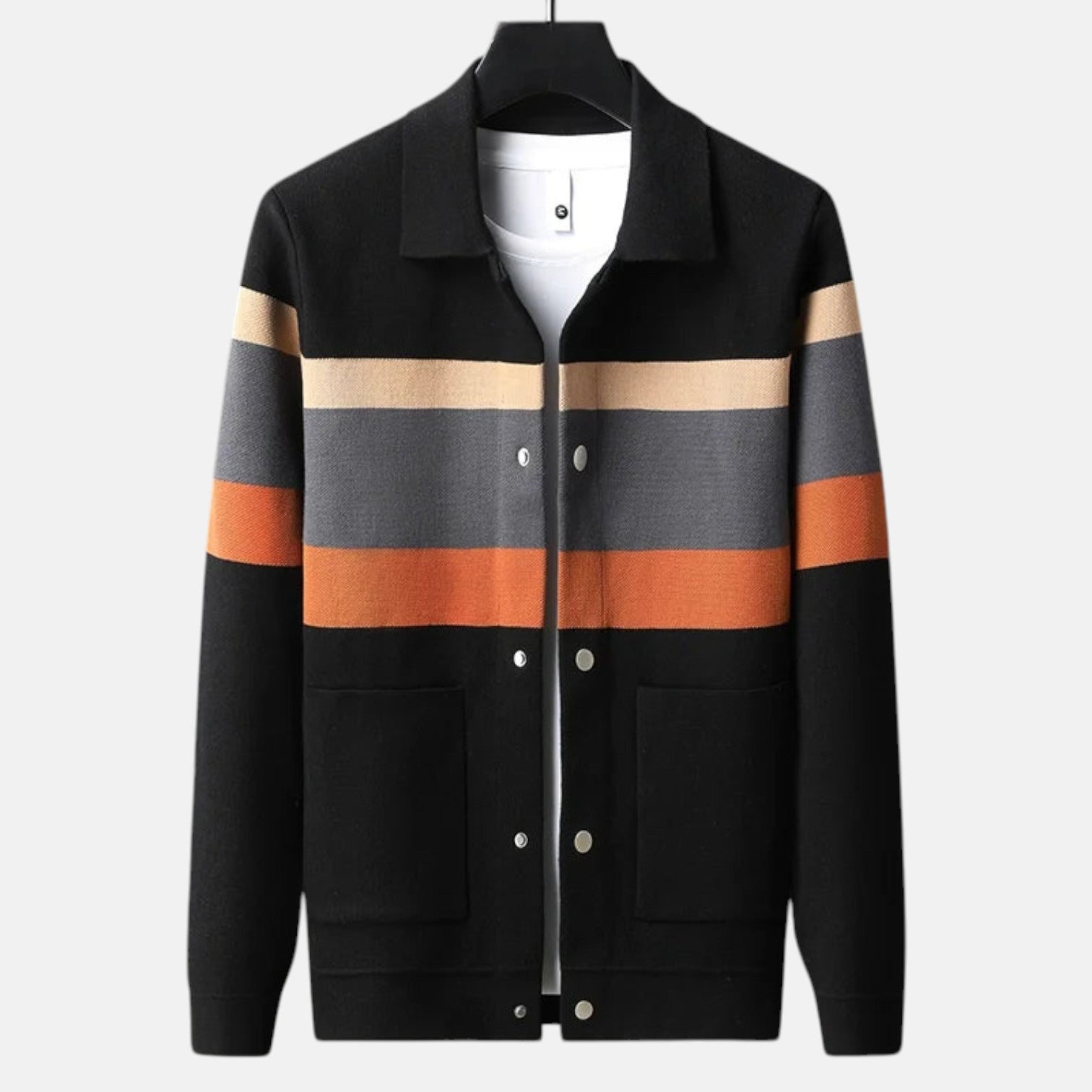 Elias – Men's Wool Cardigan - Cardigans - Orange - Jones & Smith