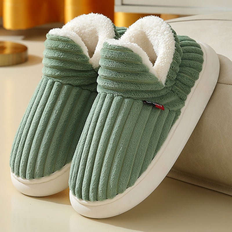 Elke – Non - Slip Plush House Slippers - Slippers - Green - Jones & Smith