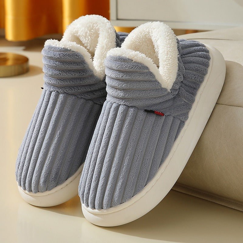 Elke – Non - Slip Plush House Slippers - Slippers - Grey - Jones & Smith