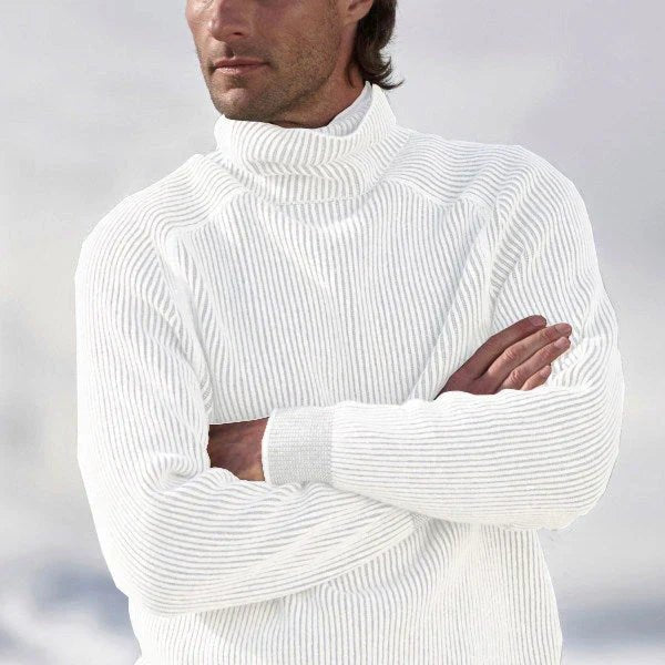 Fabian – Ribbed Wool Sweater with Roll Neck - Sweater - Jones & Smith