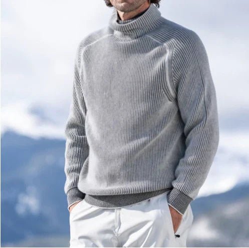 Fabian – Ribbed Wool Sweater with Roll Neck - Sweater - Jones & Smith