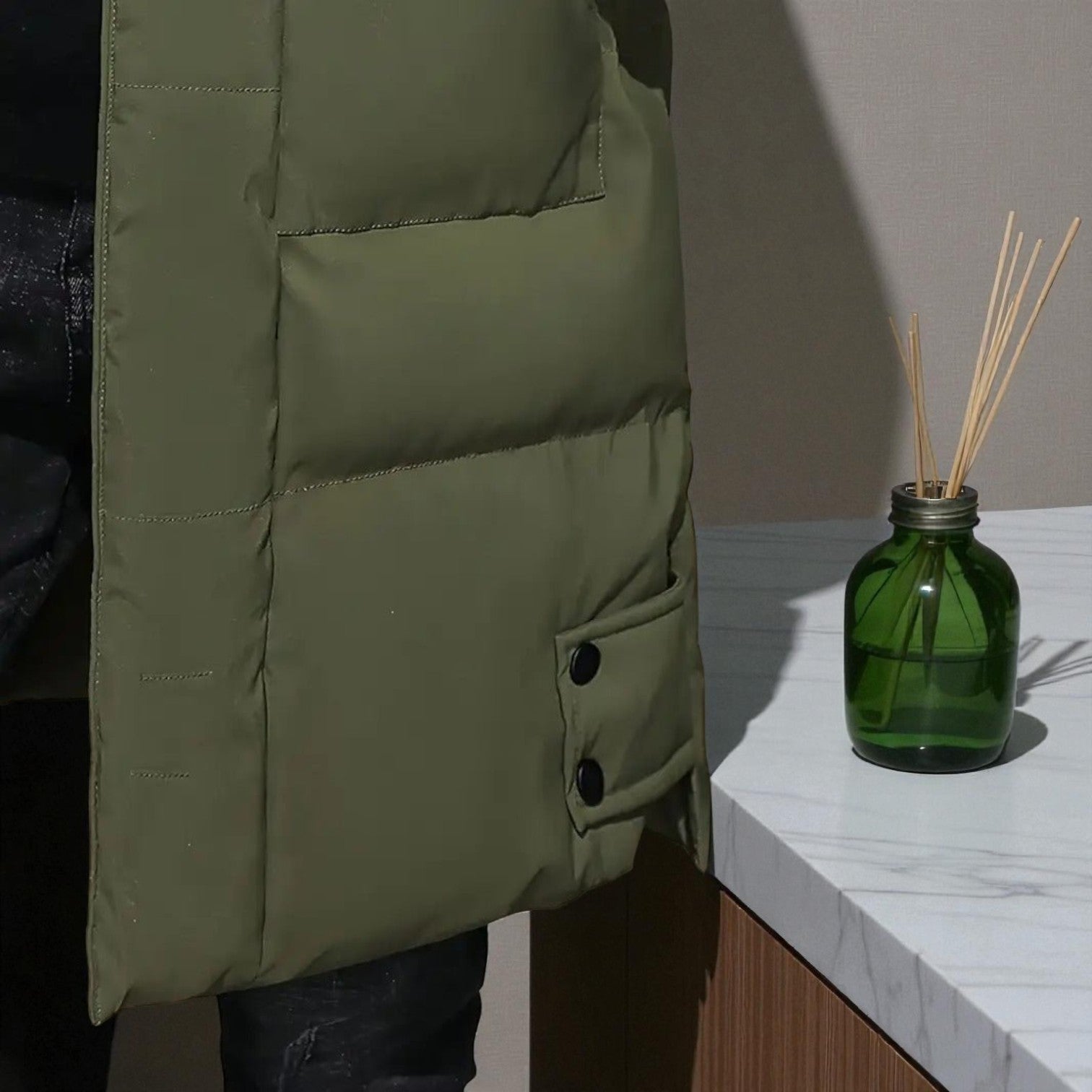 Frank – Long, Waterproof Winter Parka with Hood - Parka Jackets - Green - Jones & Smith