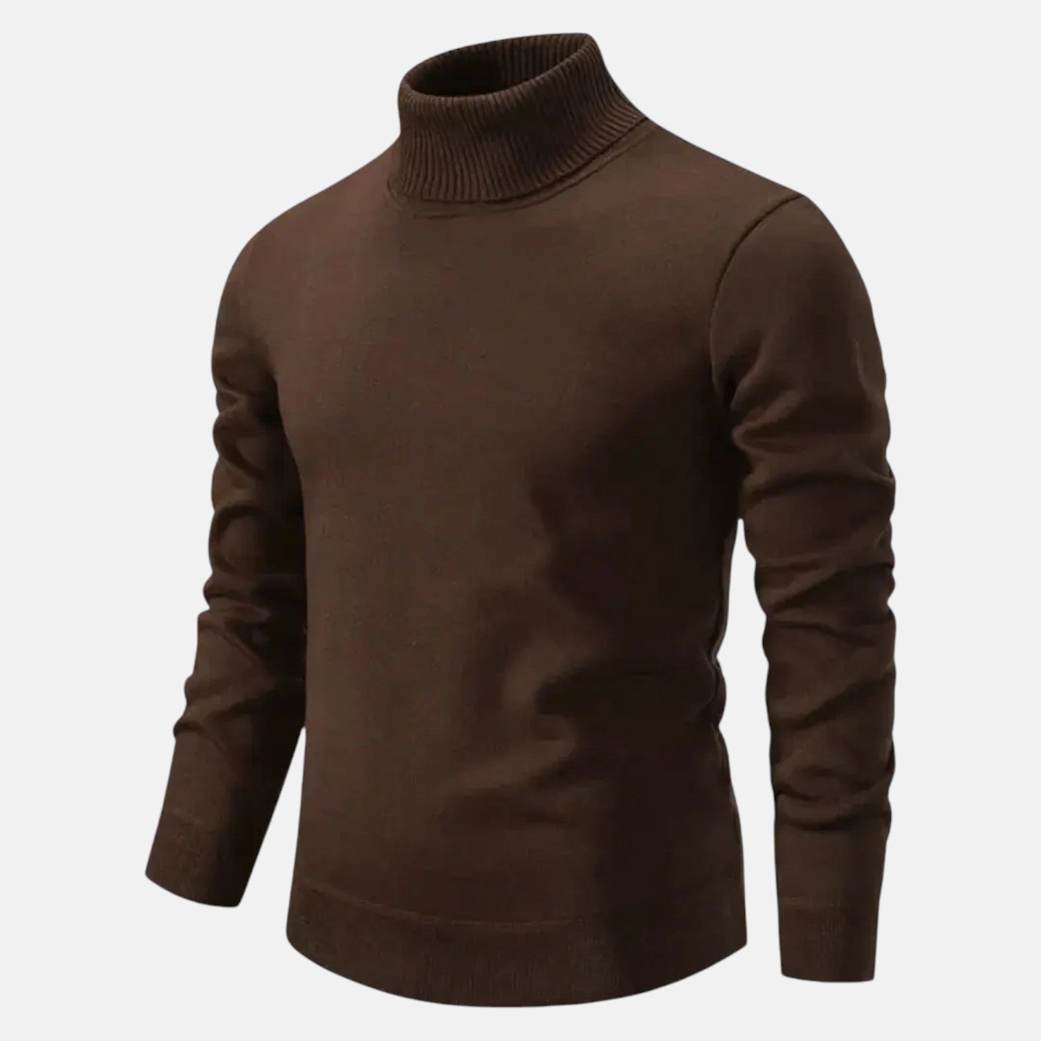 Giovano – Men's Cotton Roll Neck Jumper - Sweater - Brown - Jones & Smith
