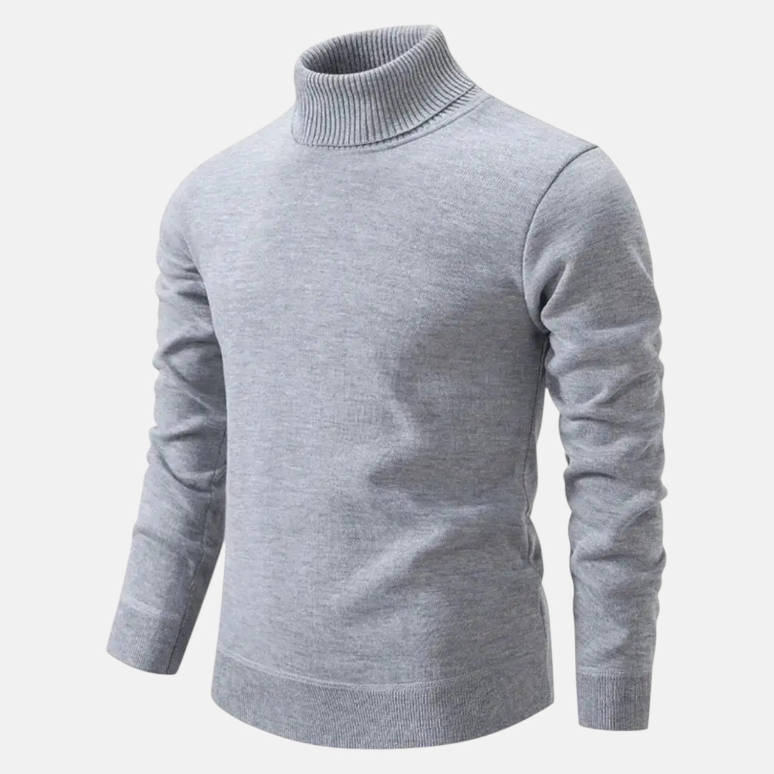 Giovano – Men's Cotton Roll Neck Jumper - Sweater - Grey - Jones & Smith