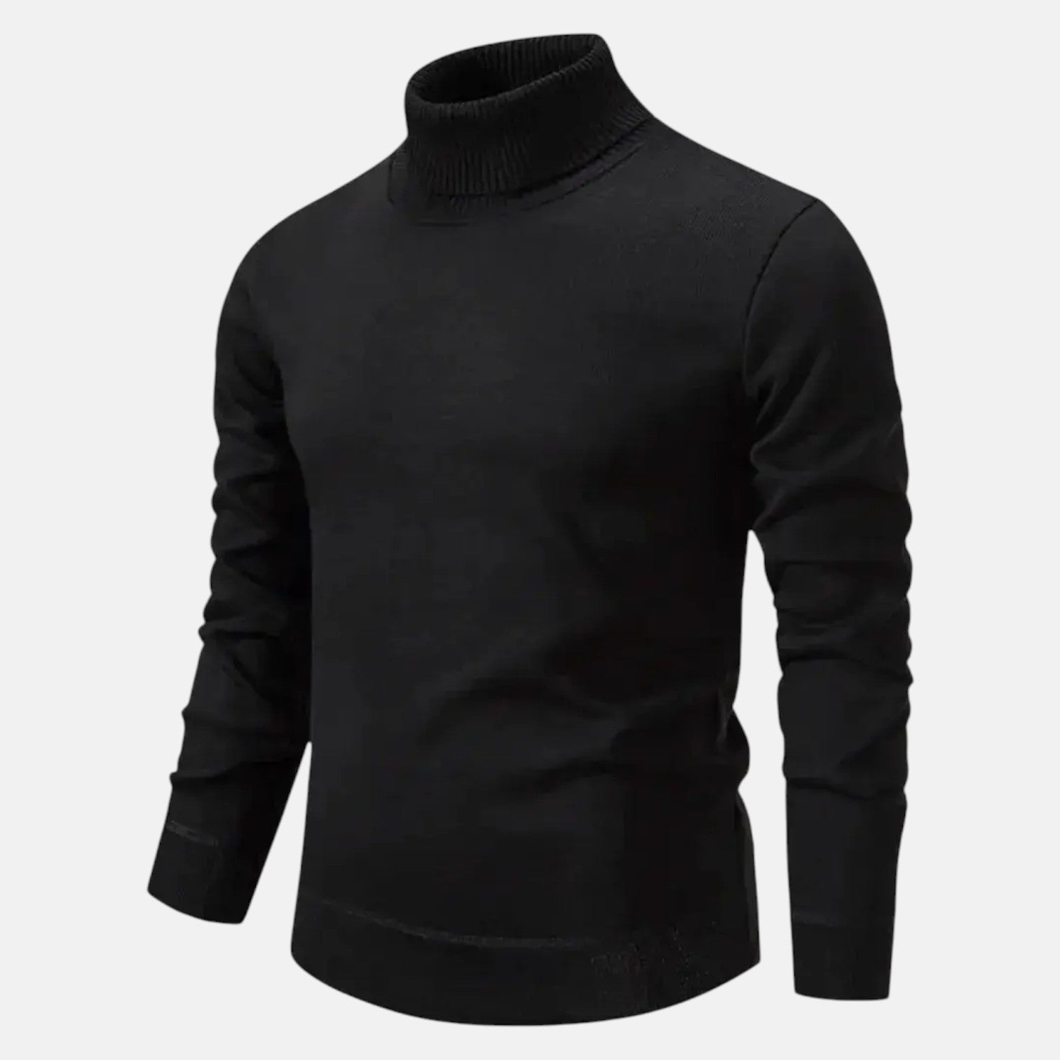 Giovano – Men's Cotton Roll Neck Jumper - Sweater - Black - Jones & Smith