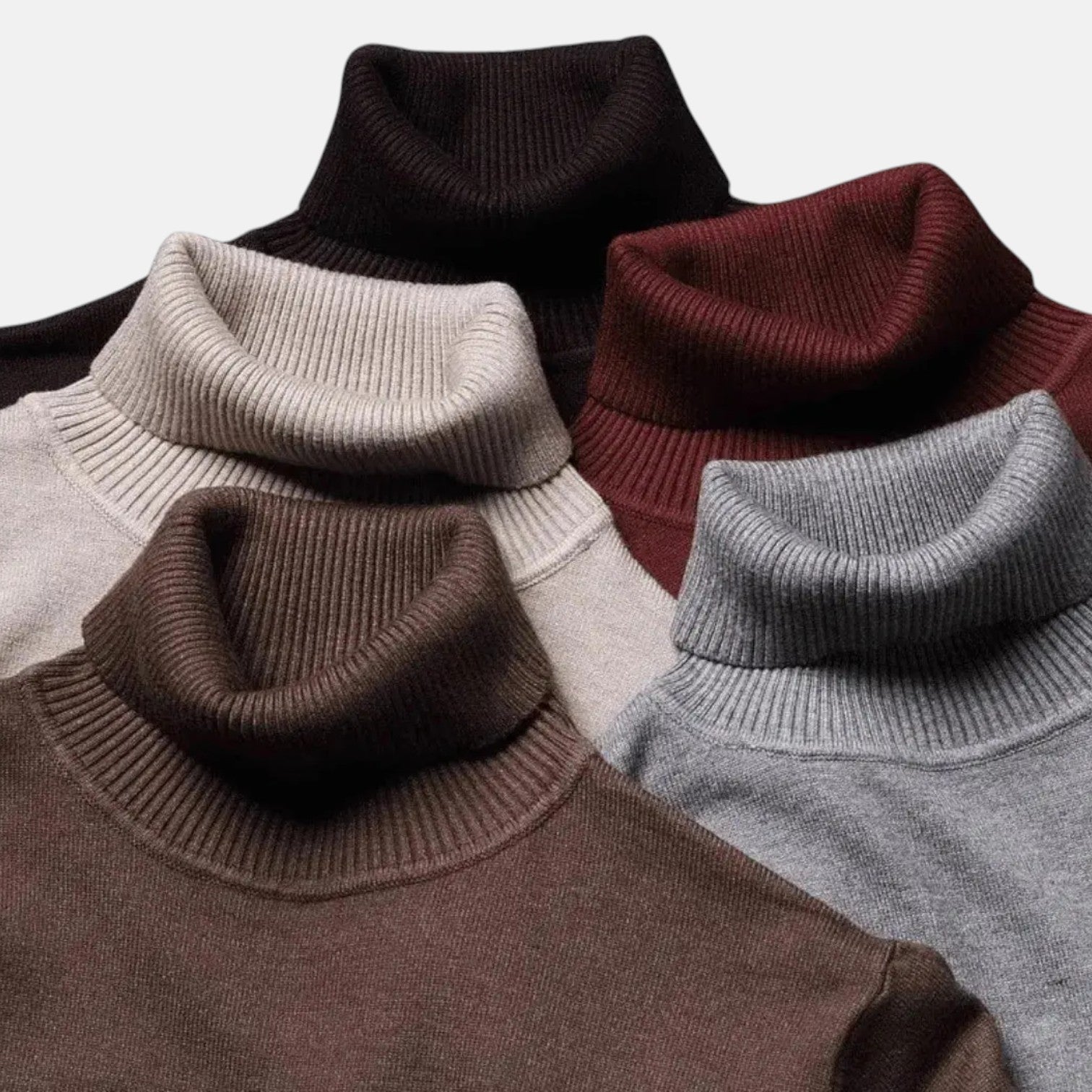 Giovano – Men's Cotton Roll Neck Jumper - Sweater - Red - Jones & Smith