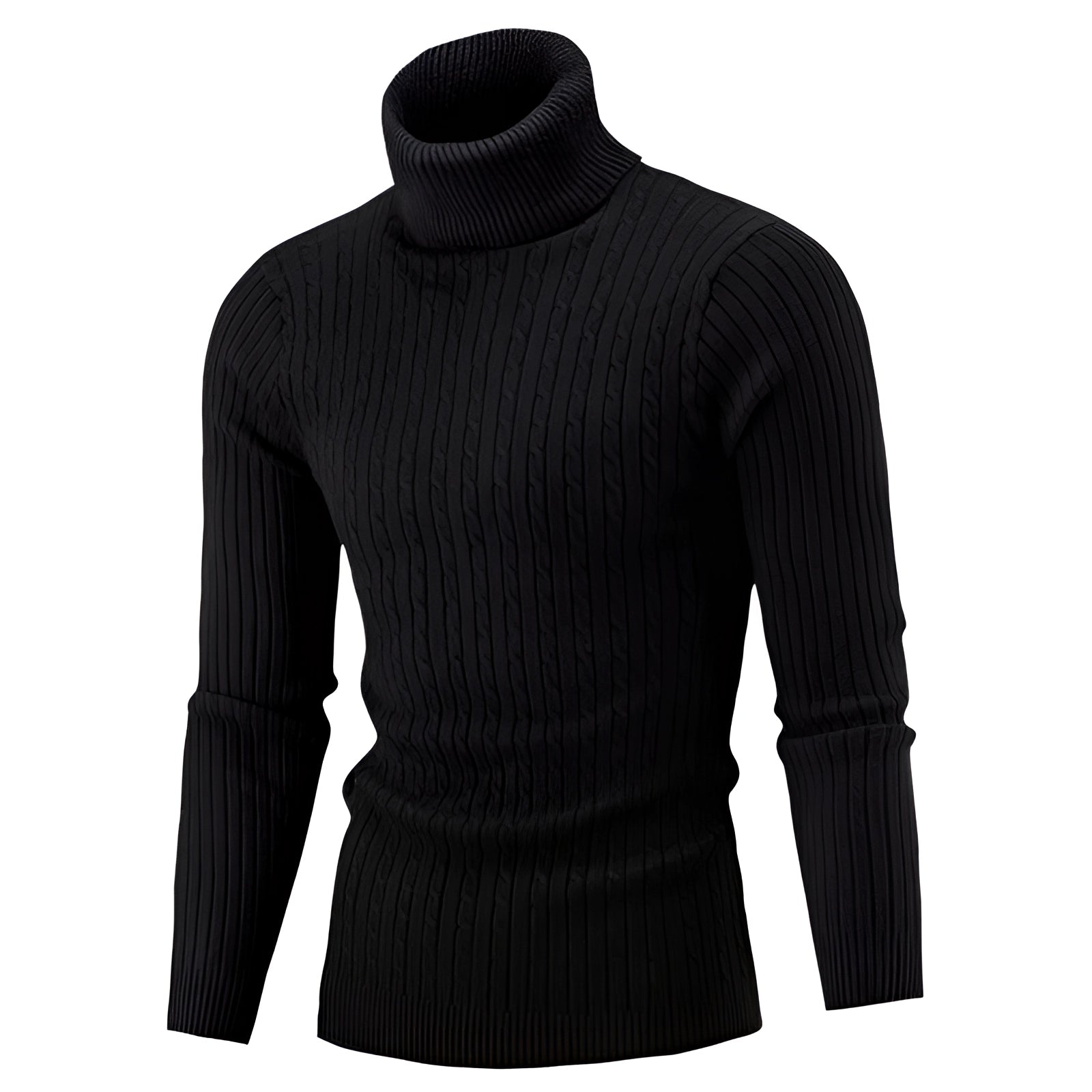 Henrik – Cable Knit Roll Neck Jumper in Wool - Sweaters - Jones & Smith