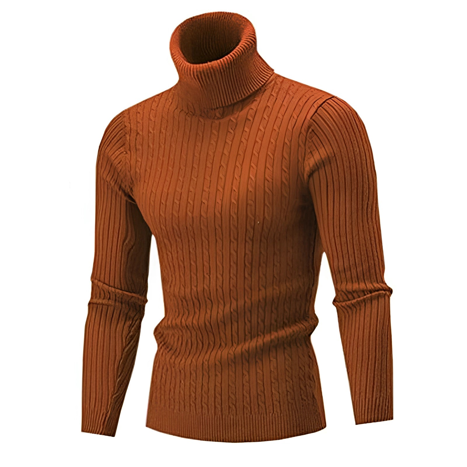 Henrik – Cable Knit Roll Neck Jumper in Wool - Sweaters - Jones & Smith