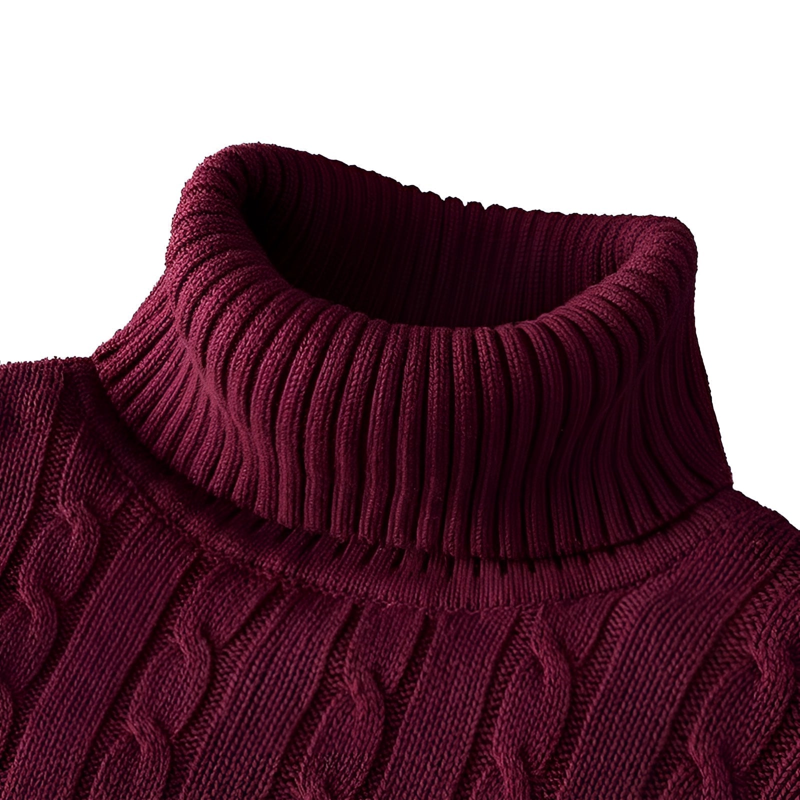 Henrik – Cable Knit Roll Neck Jumper in Wool - Sweaters - Jones & Smith