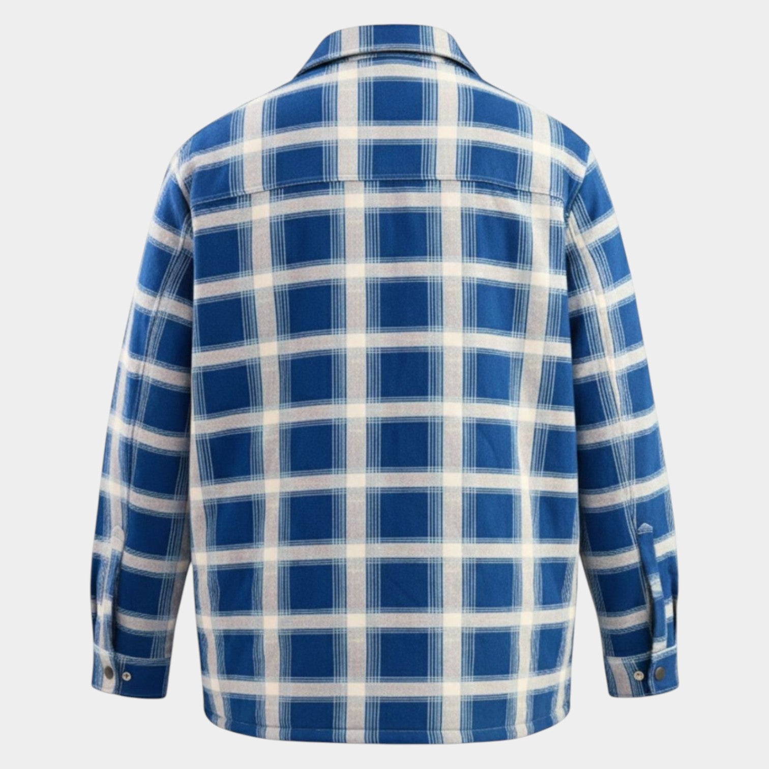 Ilias – Men's Cotton Overshirt - Flannel - Blue - Jones & Smith