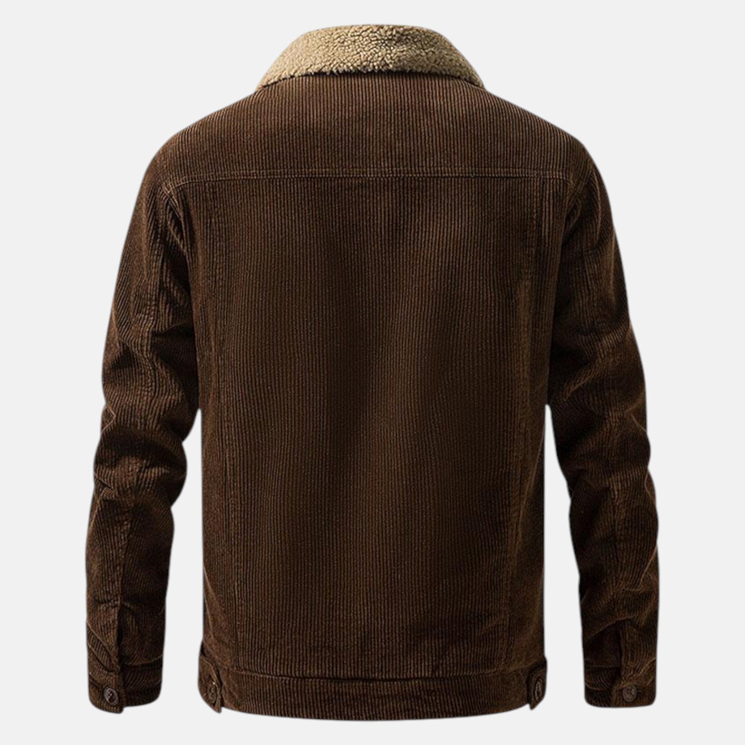 Jaro – Men's Cord Jacket in Cotton with Teddy Lining - Corduroy jacket - Brown - Jones & Smith
