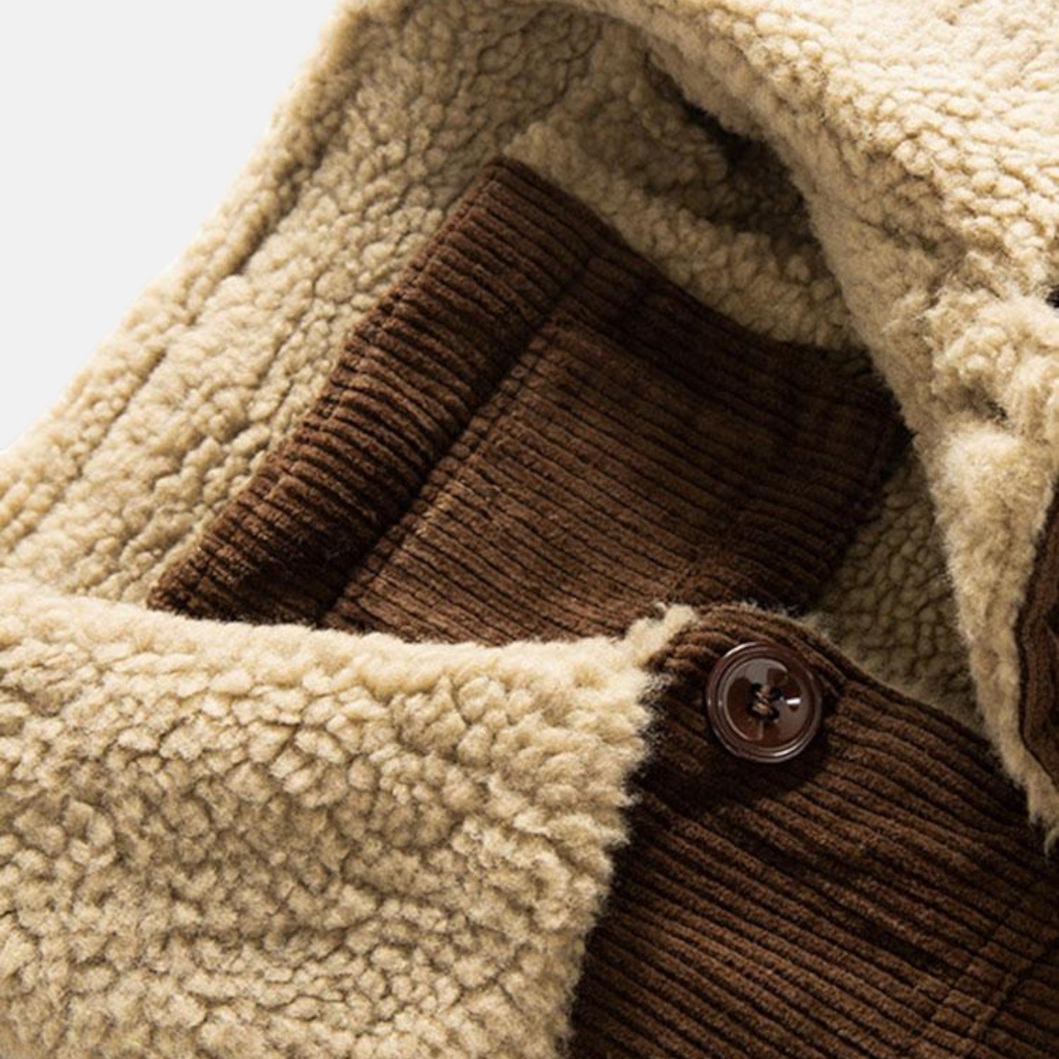 Jaro – Men's Cord Jacket in Cotton with Teddy Lining - Corduroy jacket - Brown - Jones & Smith