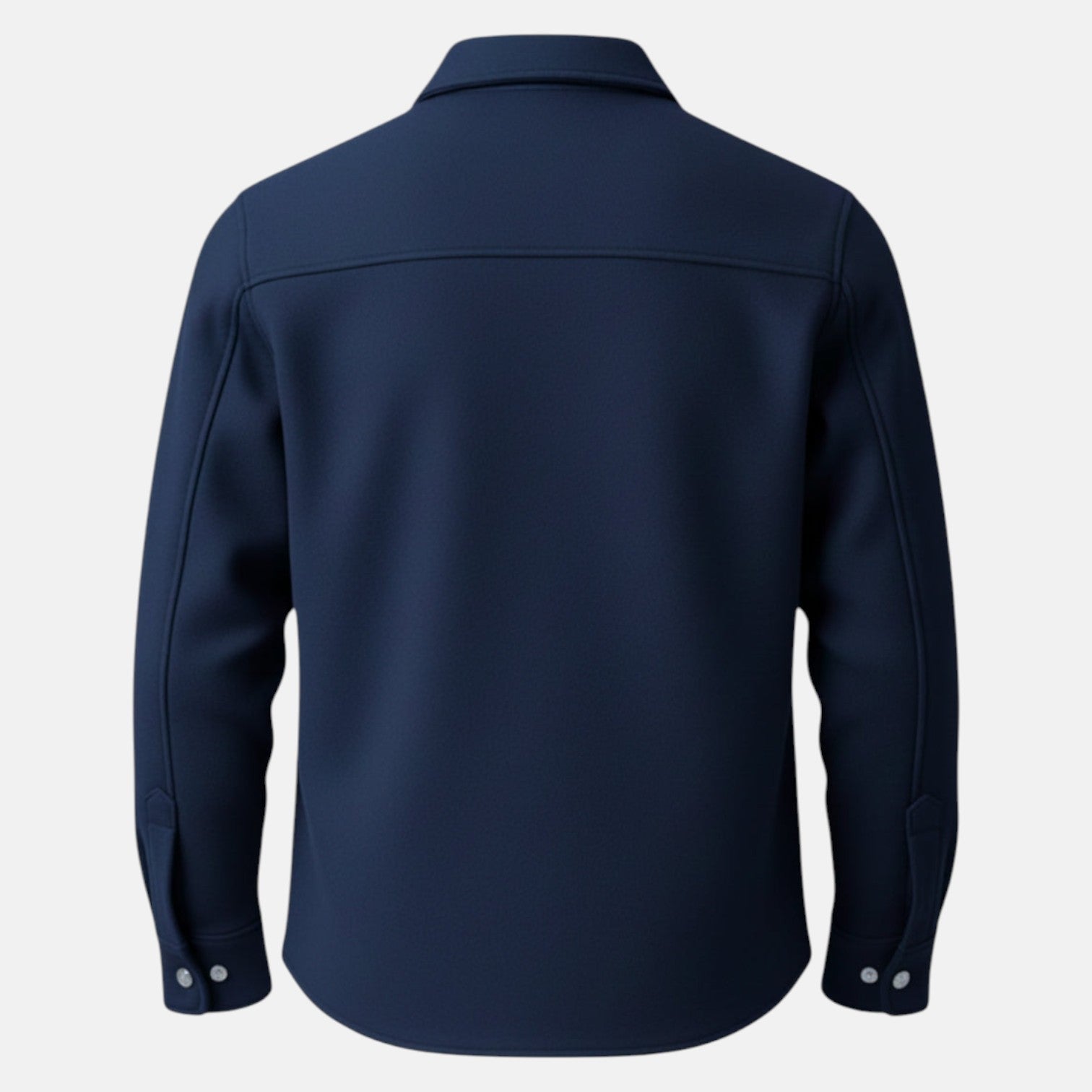 Jaron – Men's Winter Overshirt Navy Blue - Long Sleeve Polo Shirt - Navy Blue - Jones & Smith