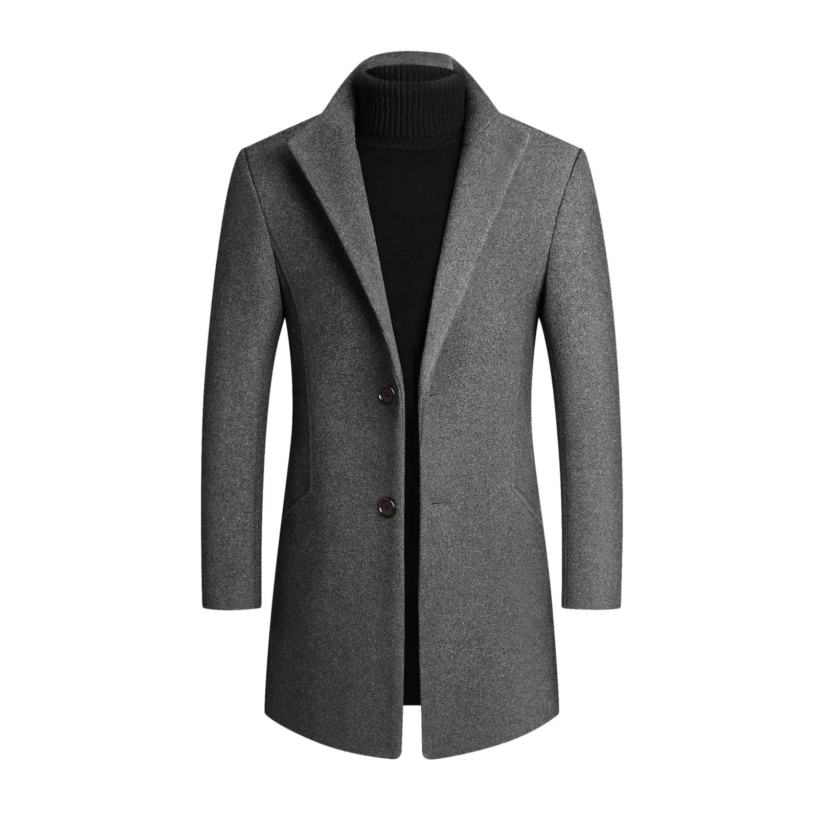 Jonas – Tailored Fit Coat with Two - Button Closure - Coats - Grey - Jones & Smith