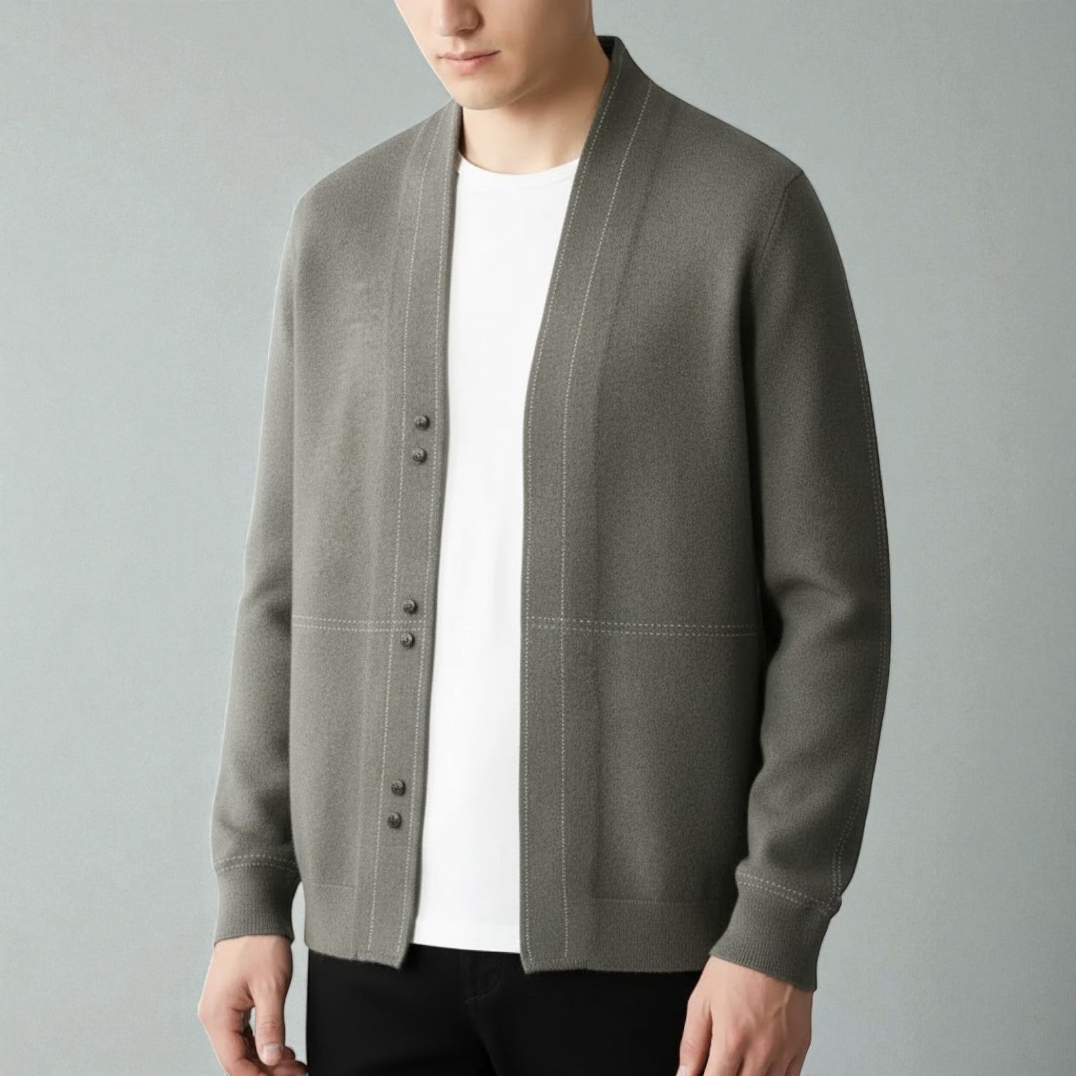 Joris – Men's Wool Cardigan - Cardigans - Green - Jones & Smith