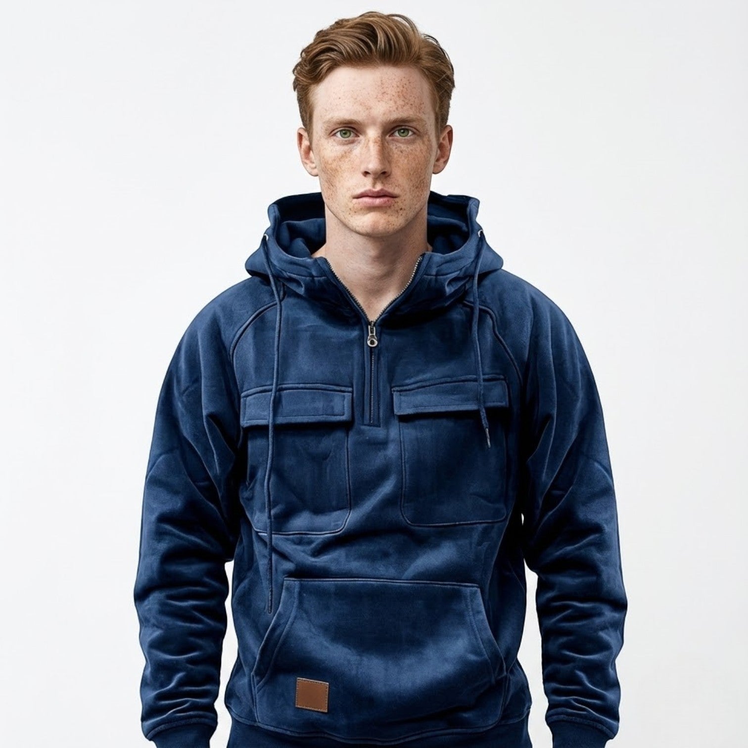 Kian – Men's Cotton Outdoor Jacket - Hooded Jacket - Blue - Jones & Smith