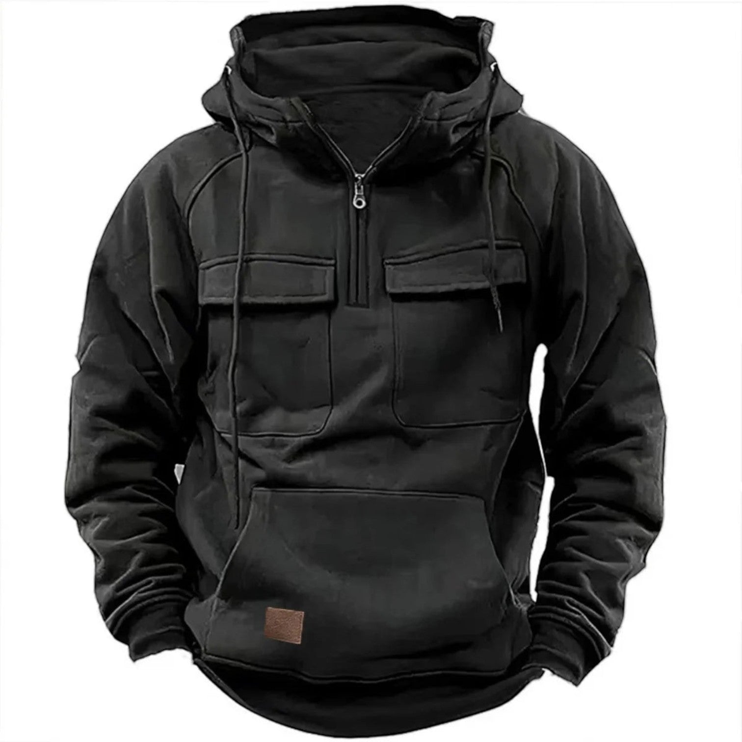 Kian – Men's Cotton Outdoor Jacket - Hooded Jacket - Black - Jones & Smith