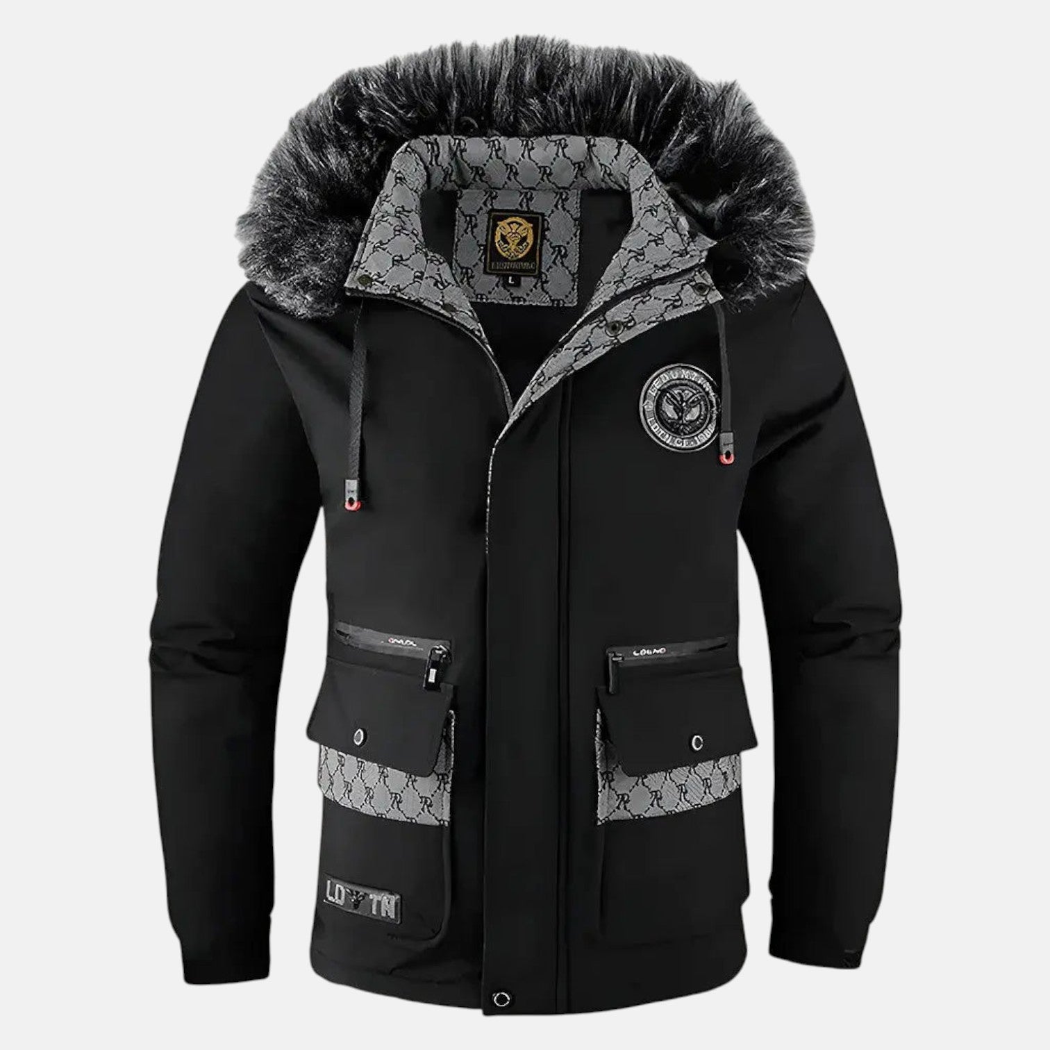 Leandro – Men's Down Jacket with Hood - Parka Jacket - Black - Jones & Smith