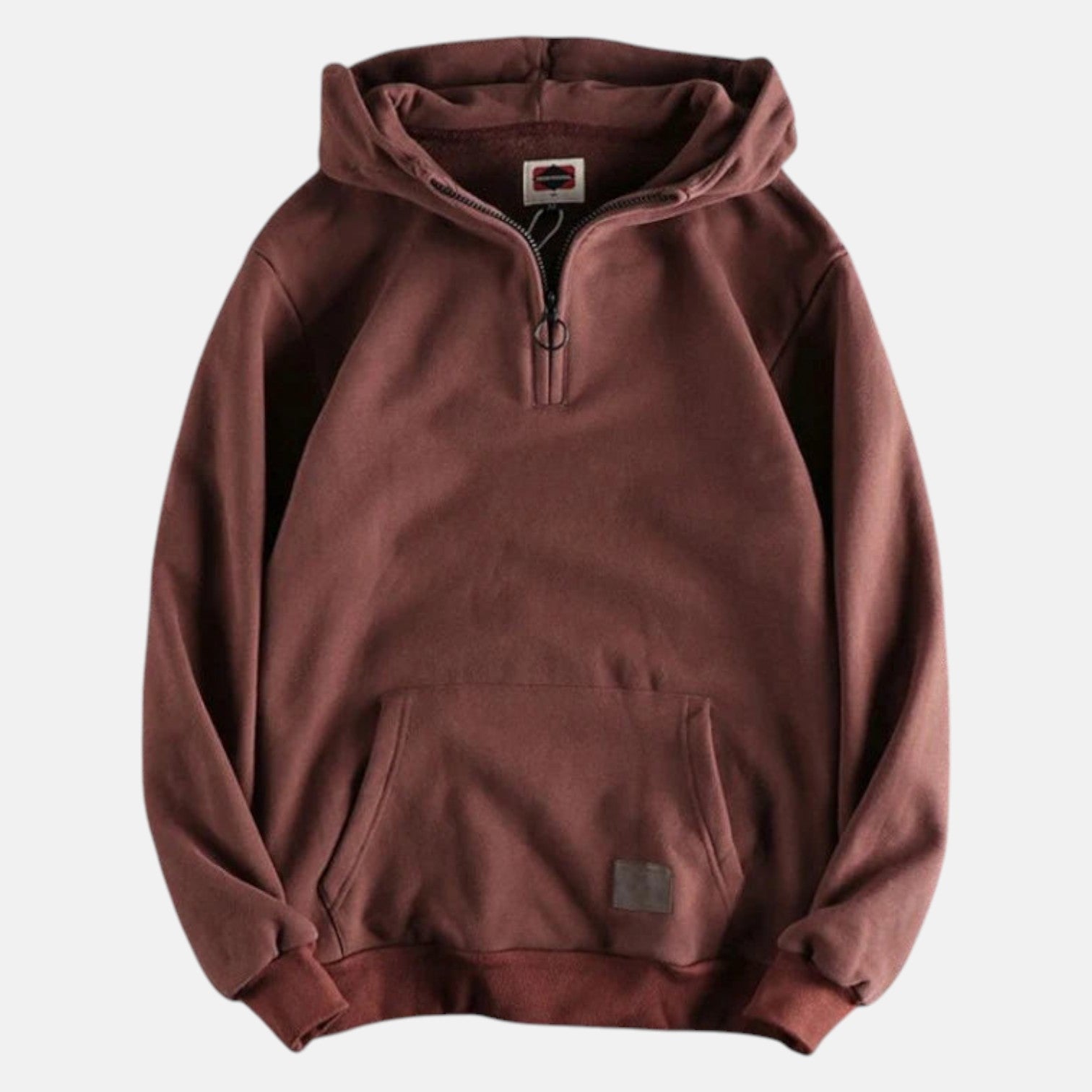 Leano – Men's Cotton Zip Hoodie - Hoodie sweater - Red - Jones & Smith