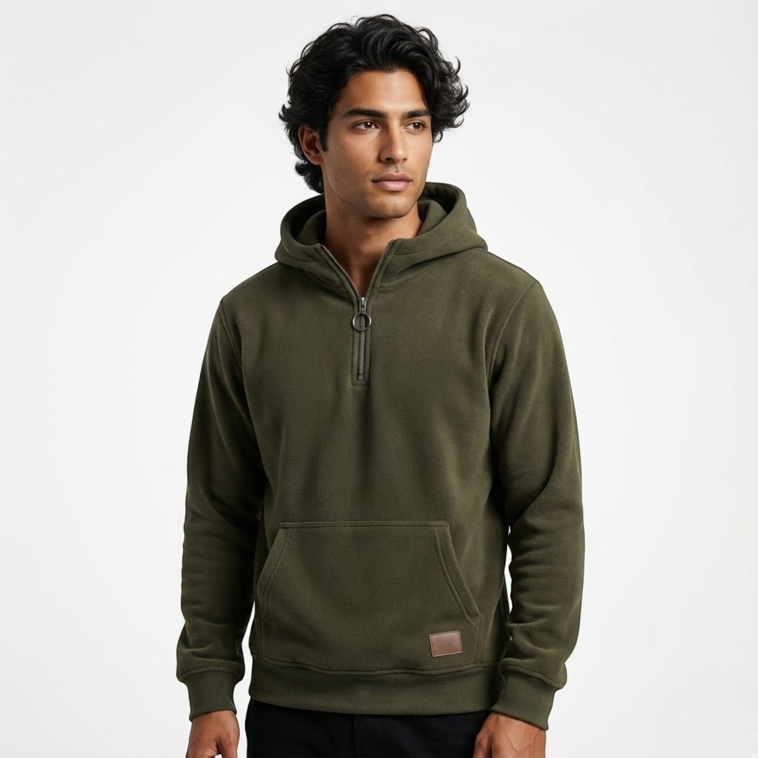 Leano – Men's Cotton Zip Hoodie - Hoodie sweater - Green - Jones & Smith