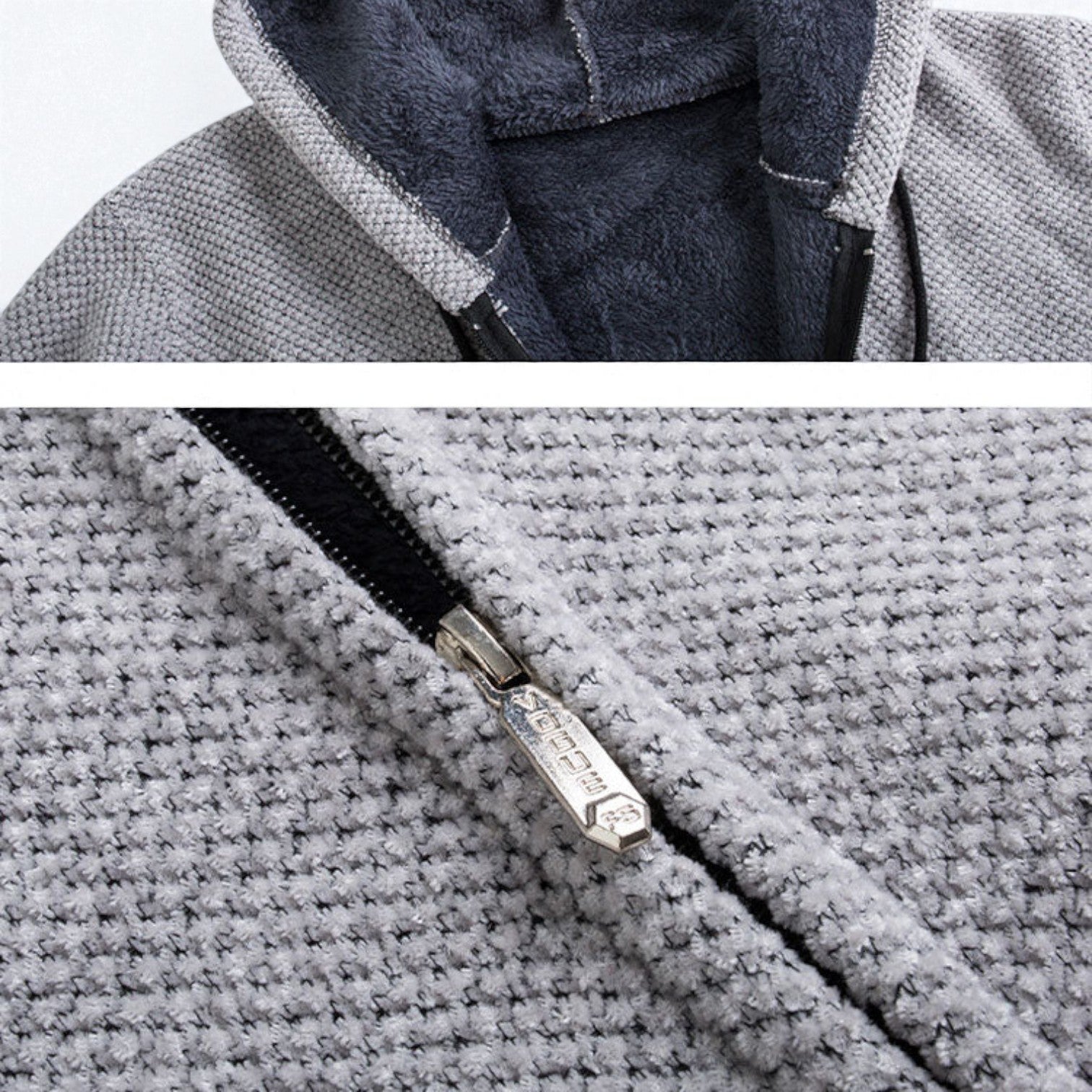 Leon – Longline Hoodie Men Fleece with Hood - Hooded Jacket - Light Grey - Jones & Smith