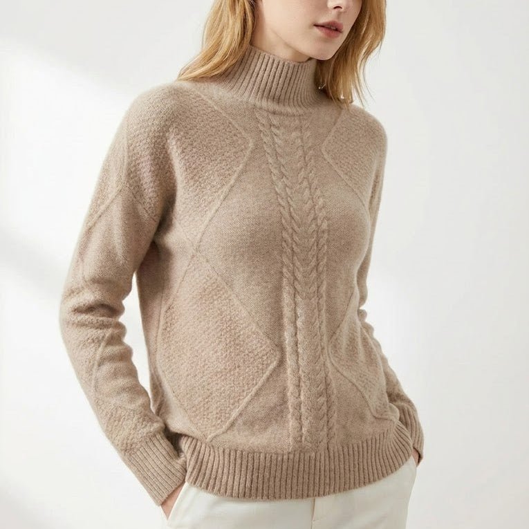 Lina – Women's Wool Knit Sweater - Sweater - Grey - Jones & Smith