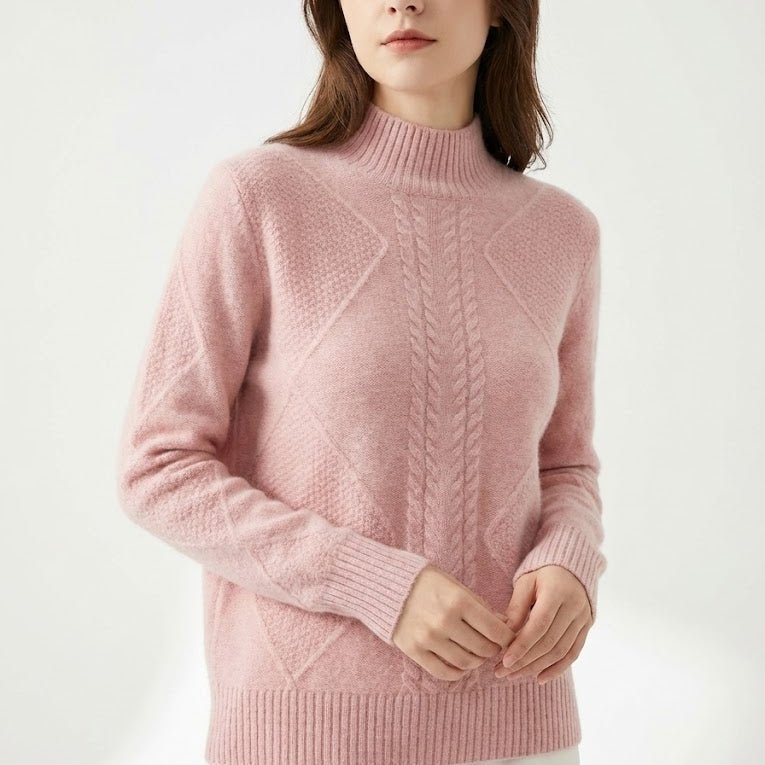 Lina – Women's Wool Knit Sweater - Sweater - Pink - Jones & Smith