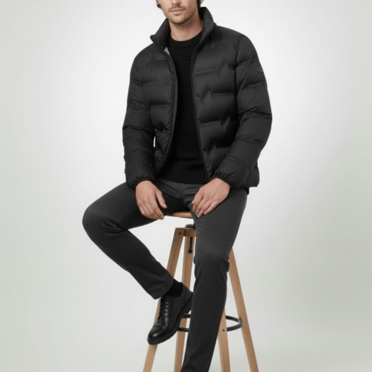Lucan – Men's Winter Puffer Jacket - Puffer Jacket - Black - Jones & Smith