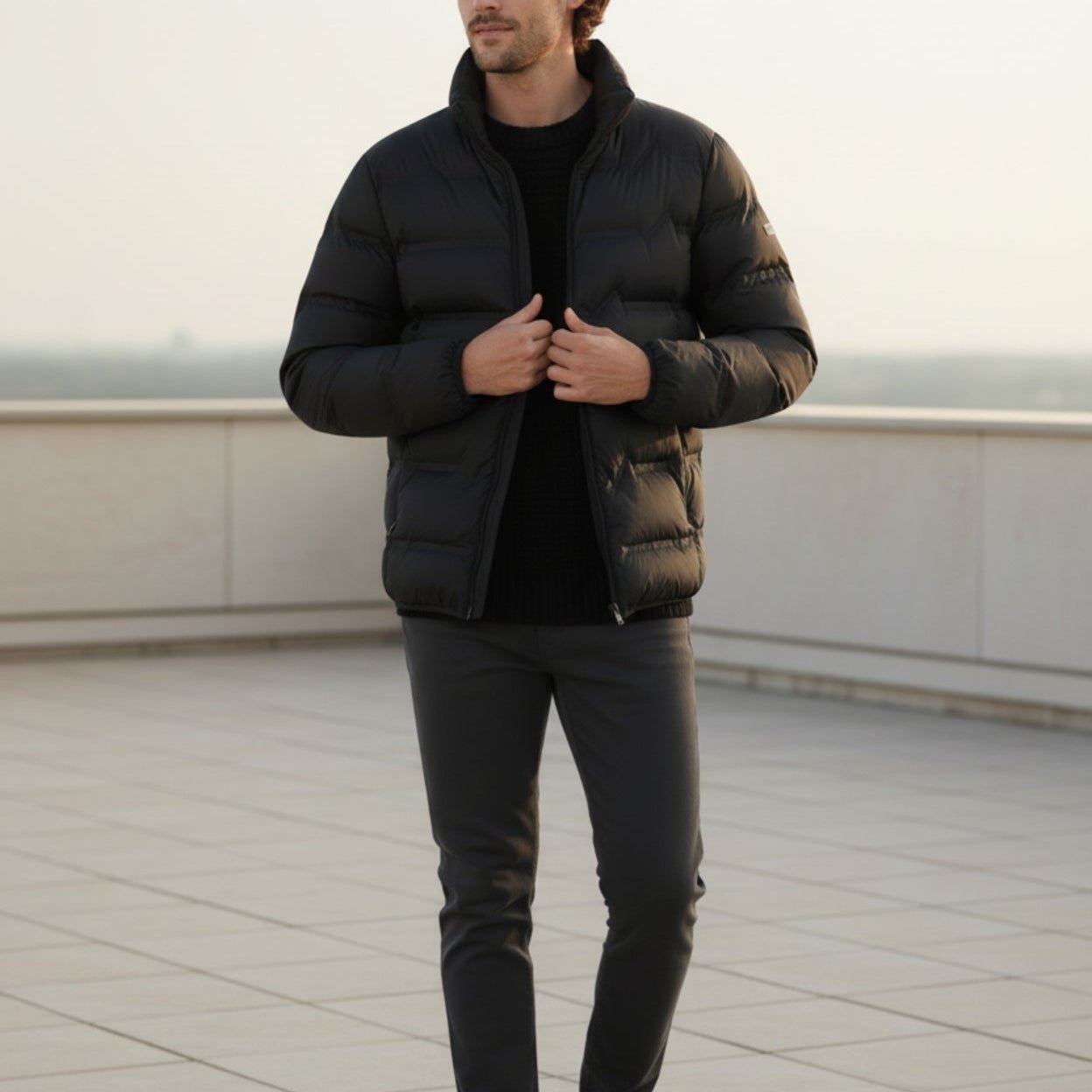 Lucan – Men's Winter Puffer Jacket - Puffer Jacket - Black - Jones & Smith